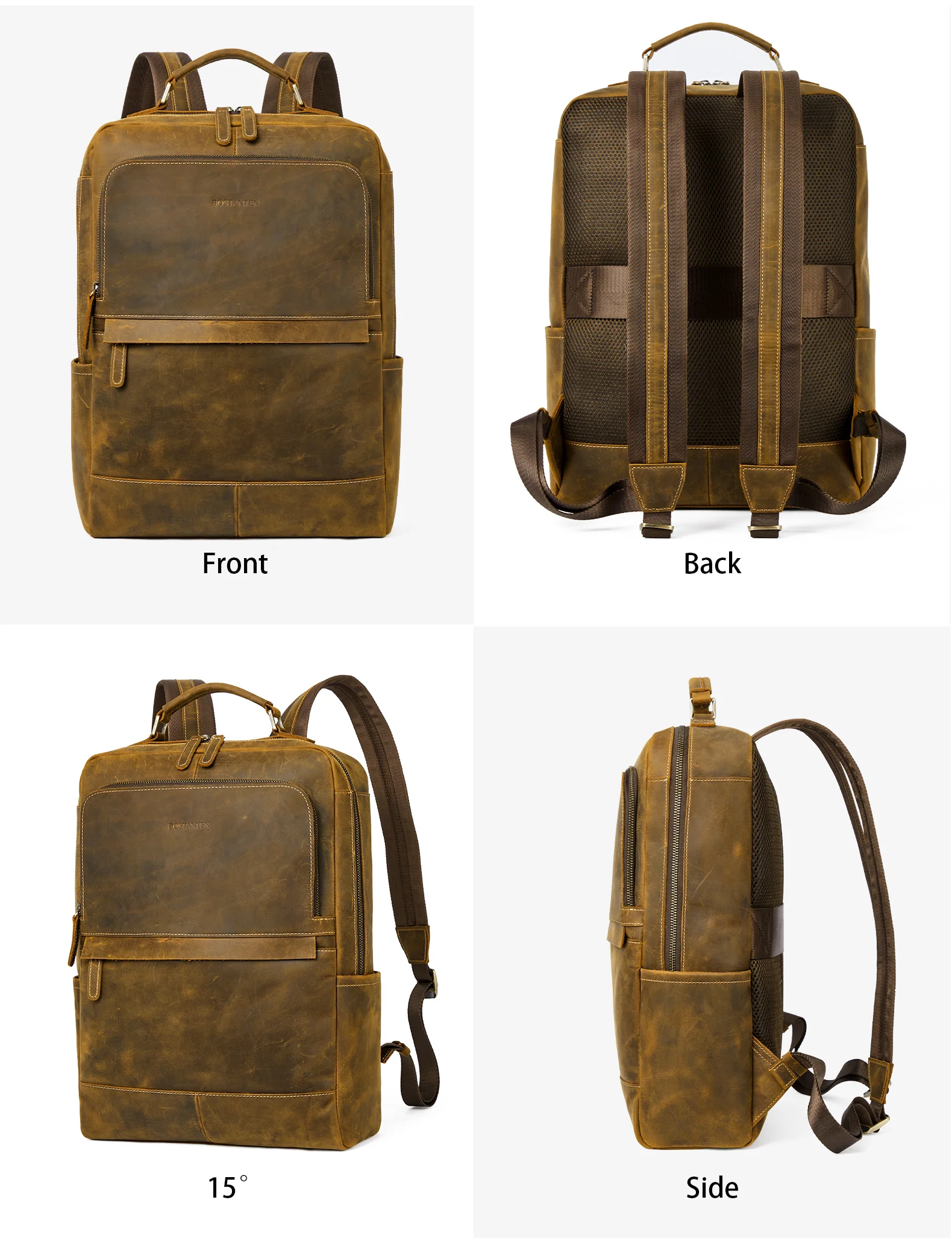 Men's Large Retro Business Backpack for 15.6-inch Laptops - Image 6