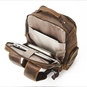 BOSTANTEN Leather Backpack for Men, 15.6 inch Laptop Backpack Large Capacity Business Travel Bag Vintage Shoulder Daypacks - Image 2