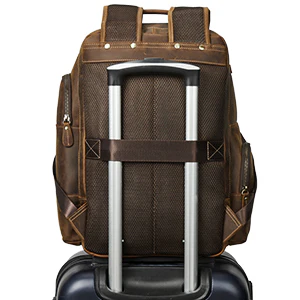 BOSTANTEN Leather Backpack for Men, 15.6 inch Laptop Backpack Large Capacity Business Travel Bag Vintage Shoulder Daypacks - Image 3