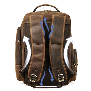BOSTANTEN Leather Backpack for Men, 15.6 inch Laptop Backpack Large Capacity Business Travel Bag Vintage Shoulder Daypacks - Image 6