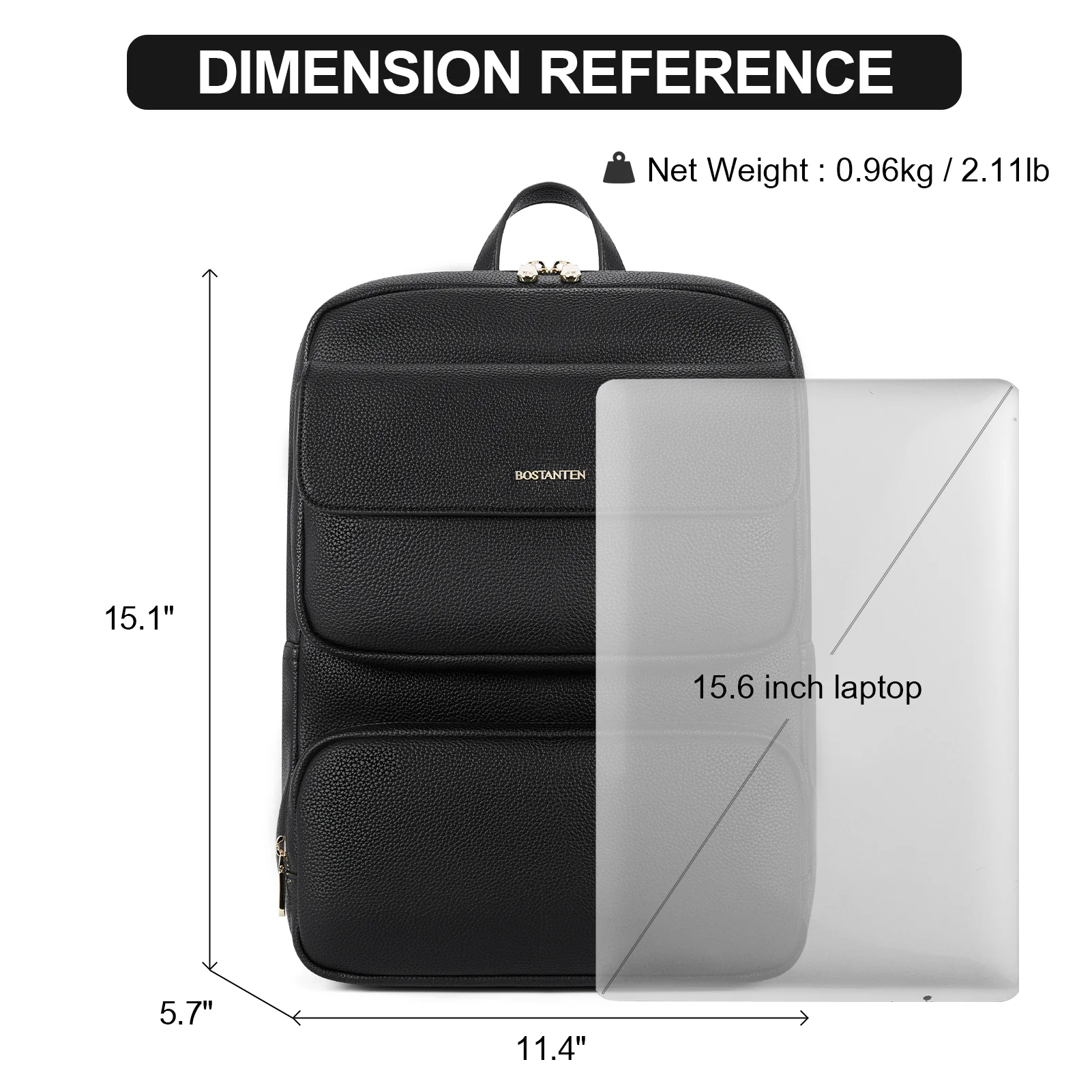 Vallis 15.6‘’ Casual Business Travel Laptop Backpack - Image 11