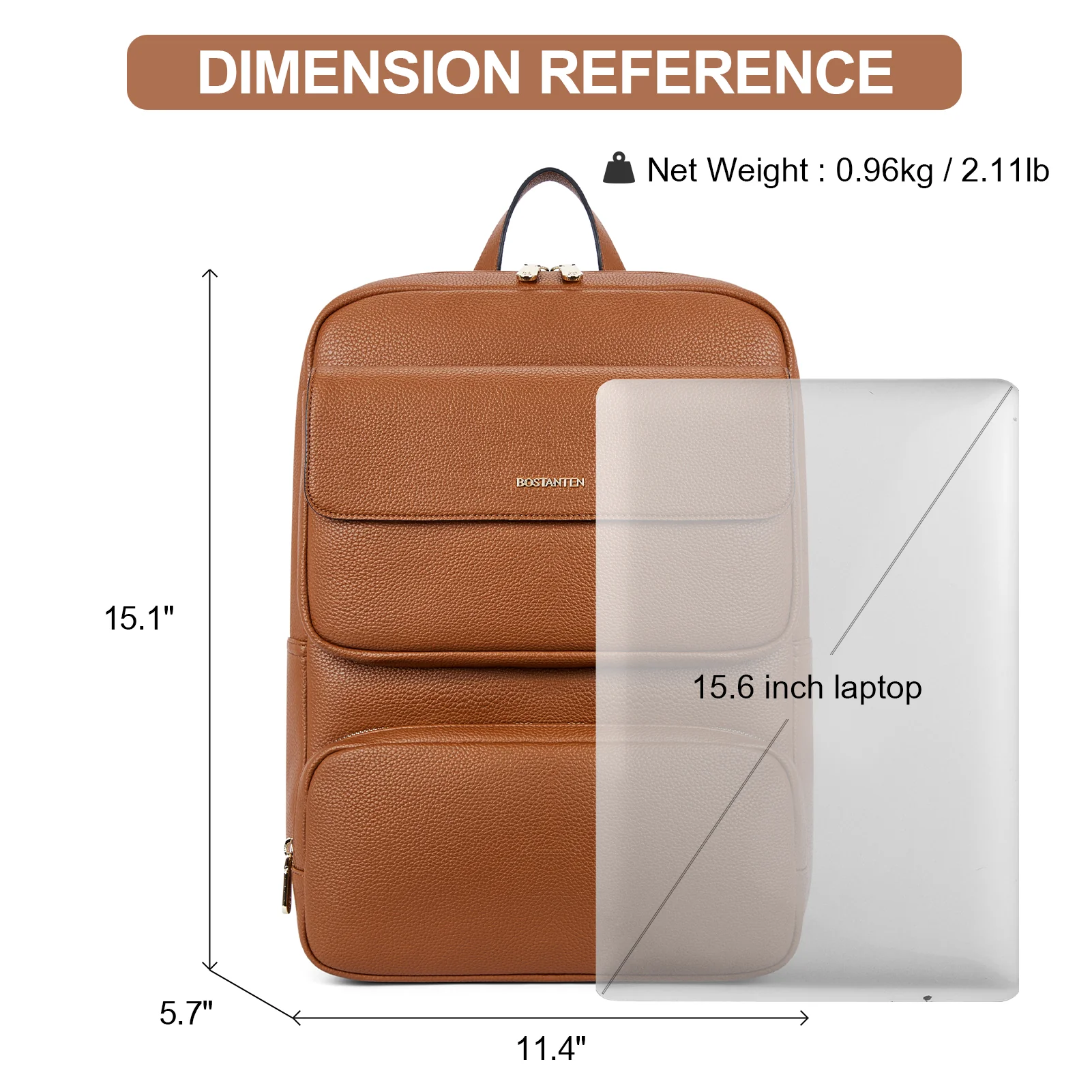 Vallis 15.6‘’ Casual Business Travel Laptop Backpack - Image 3