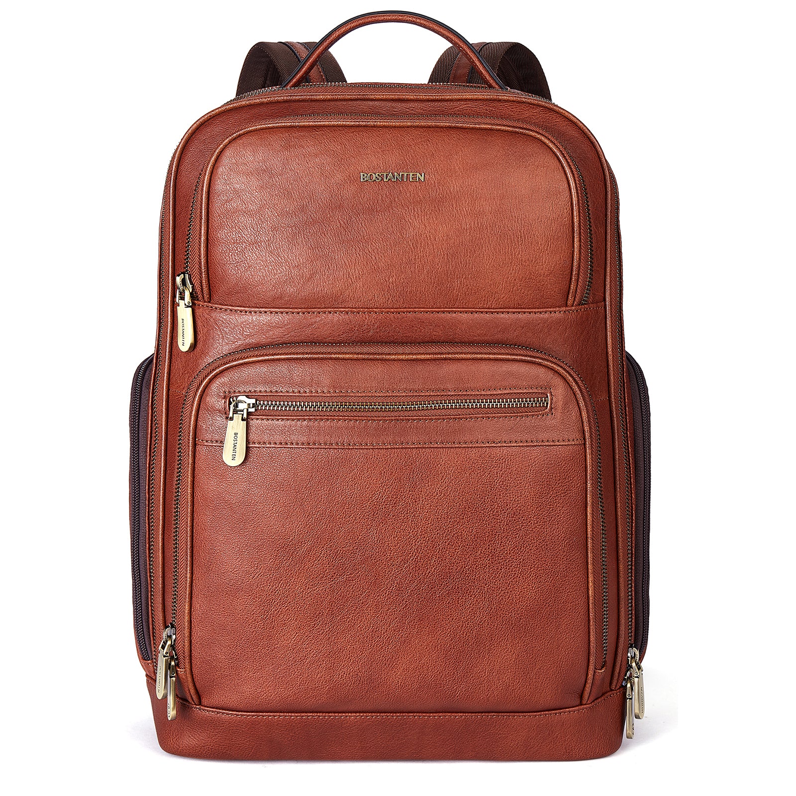 Premium Black Leather 15.6inch Laptop Backpack for Men - Image 8