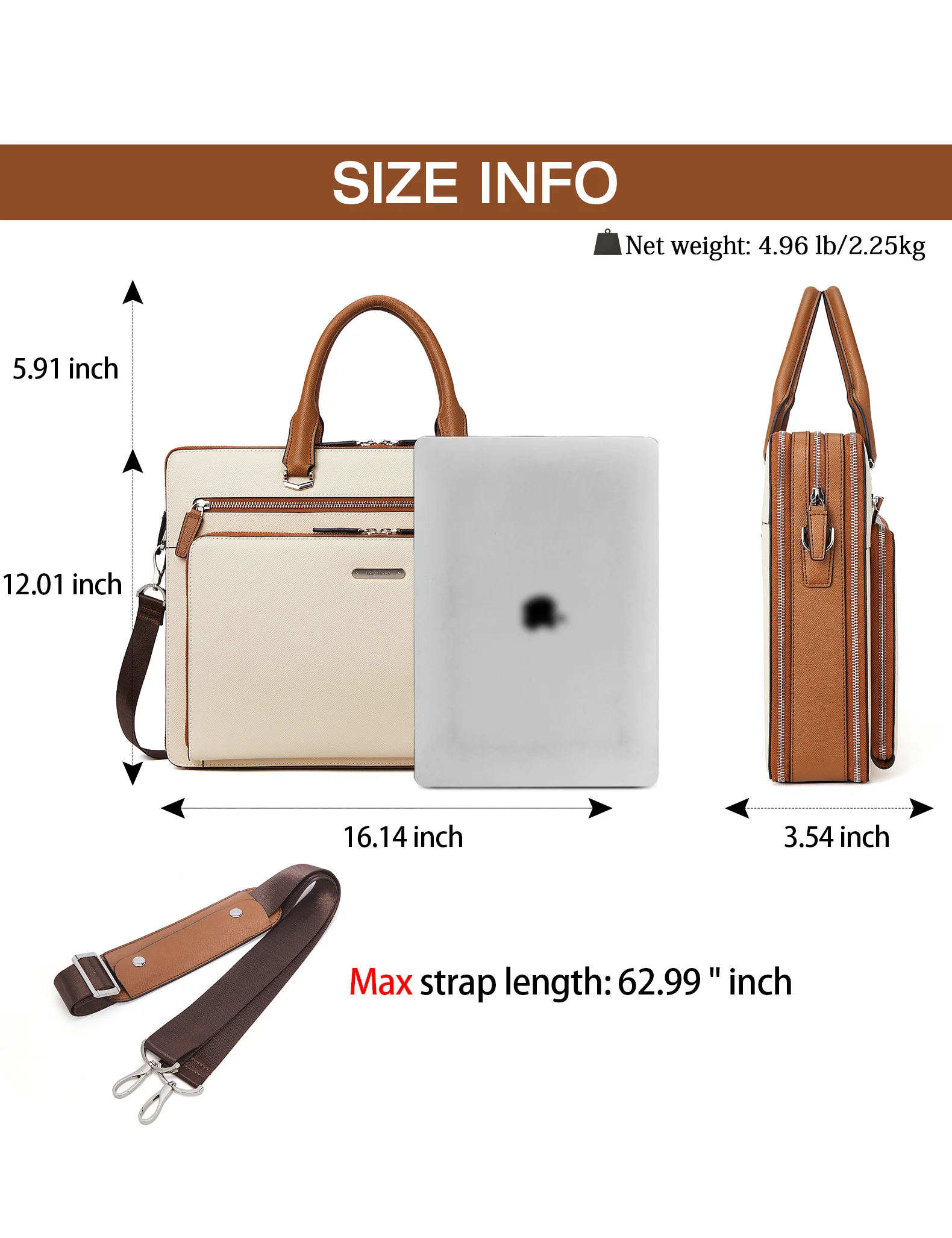 Carol 15.6 Inch Laptop Briefcase — Business Trips - Image 11