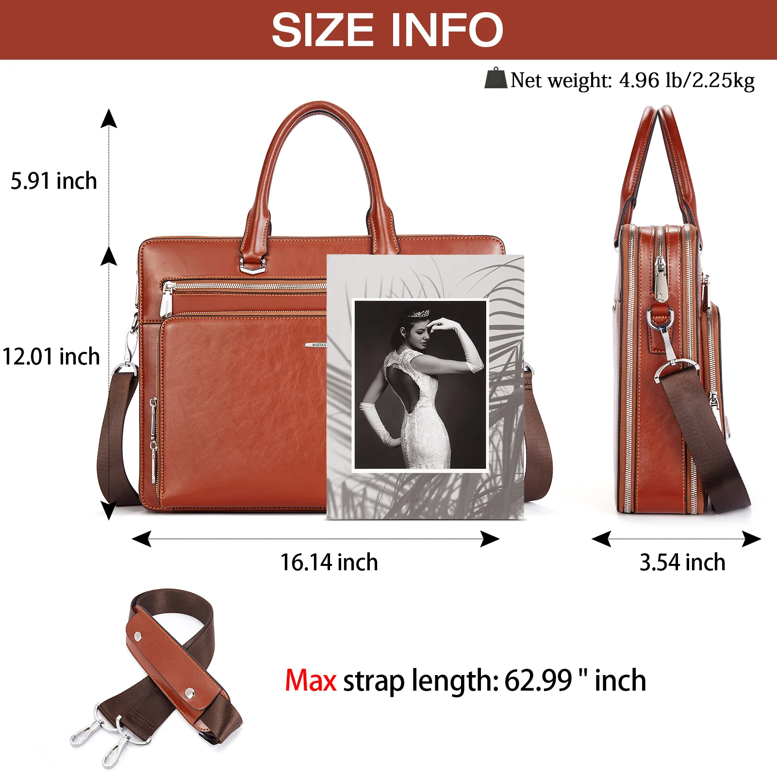 Carol 15.6 Inch Laptop Briefcase — Business Trips - Image 19