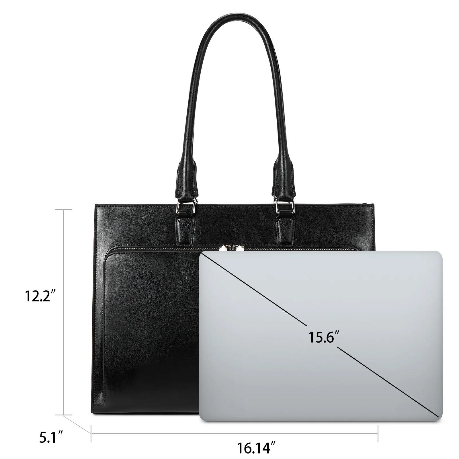 Carol Minimalist Leather Briefcase - Image 11
