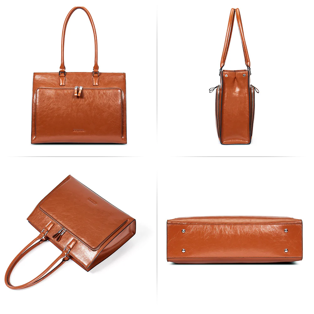 Carol Minimalist Leather Briefcase - Image 5