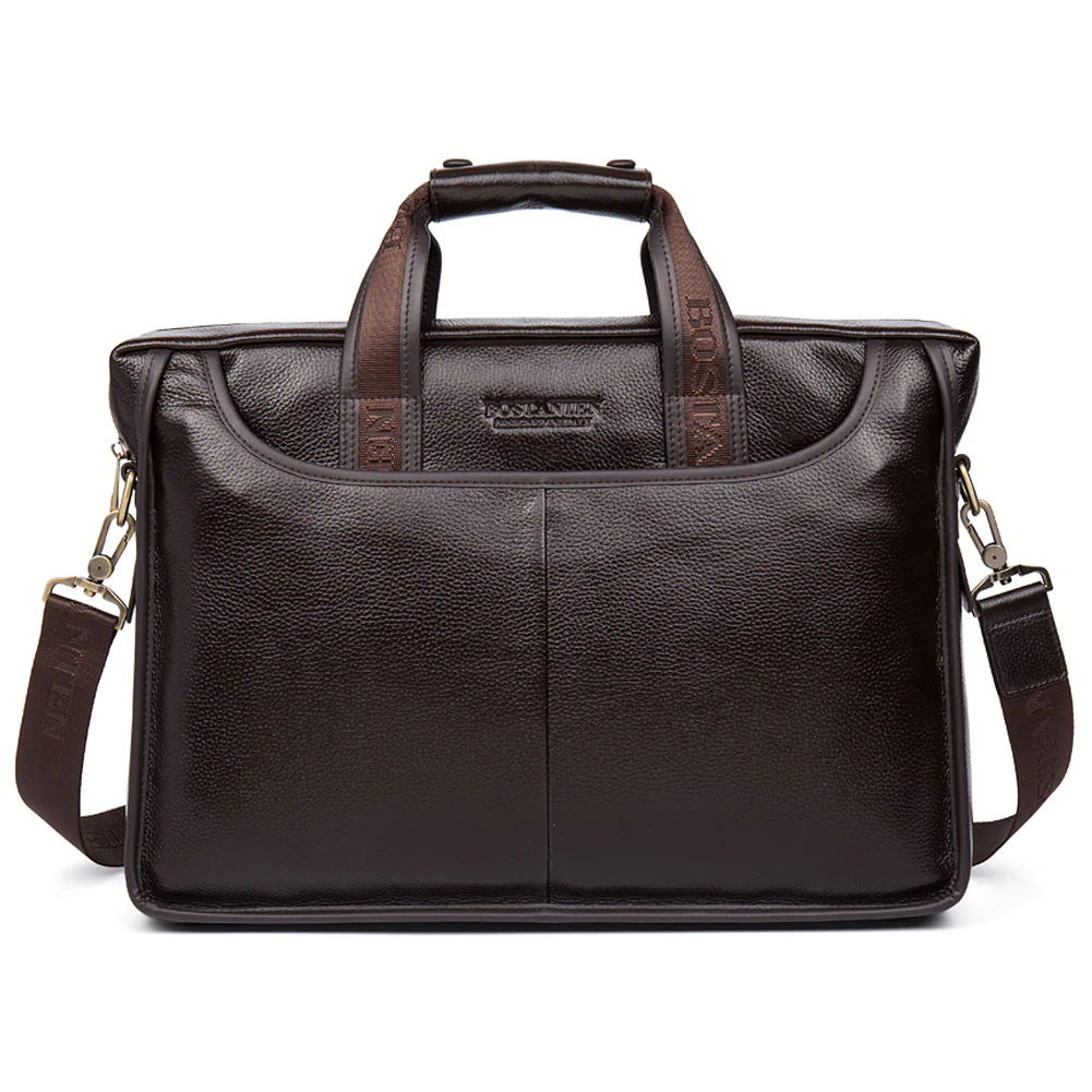 Classic Leather Briefcase Messenger Bags for Men | 14' Laptop Bag - Image 10