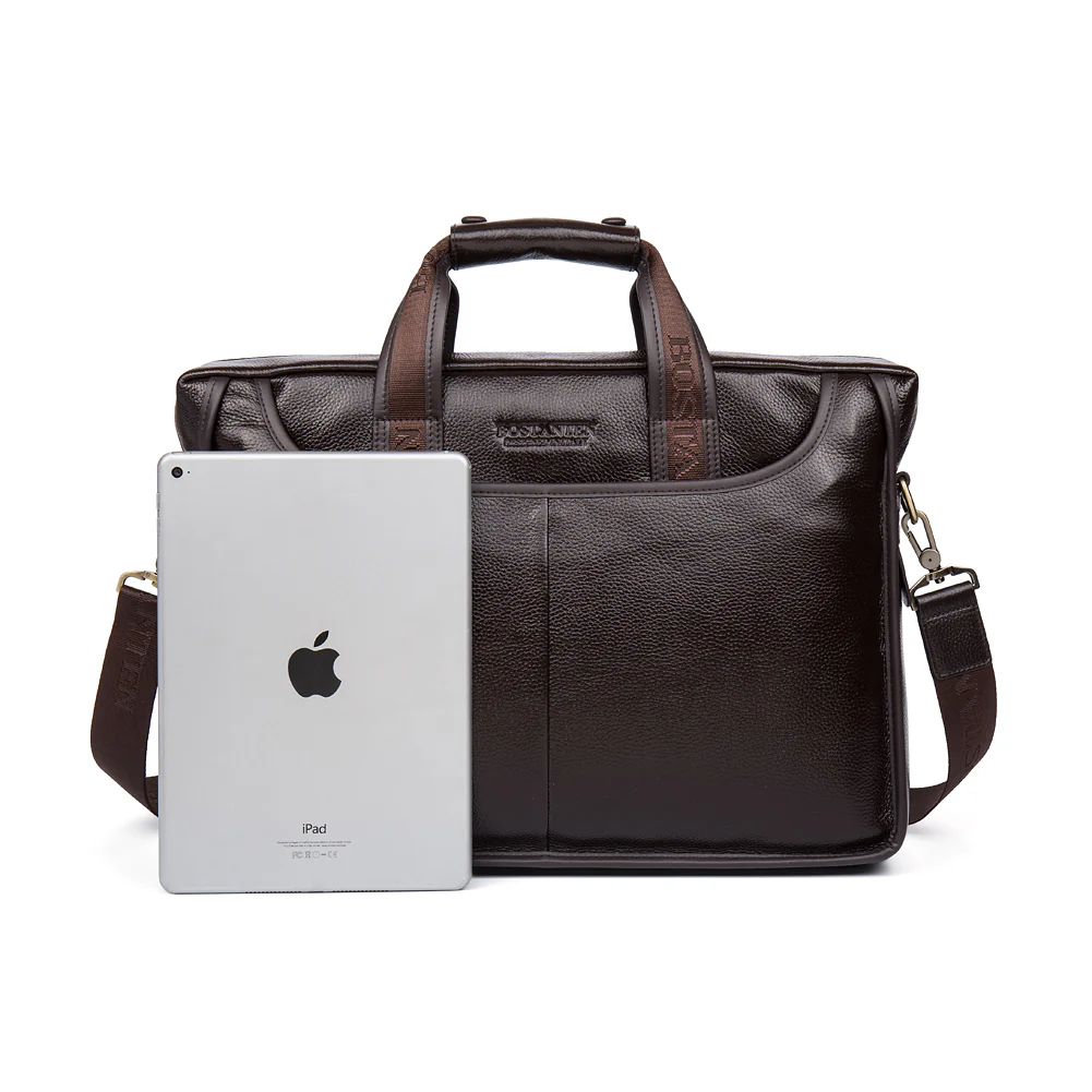 Classic Leather Briefcase Messenger Bags for Men | 14' Laptop Bag - Image 15