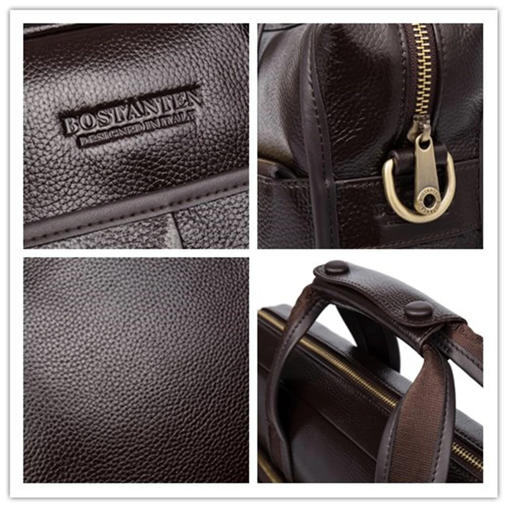 Classic Leather Briefcase Messenger Bags for Men | 14' Laptop Bag - Image 17
