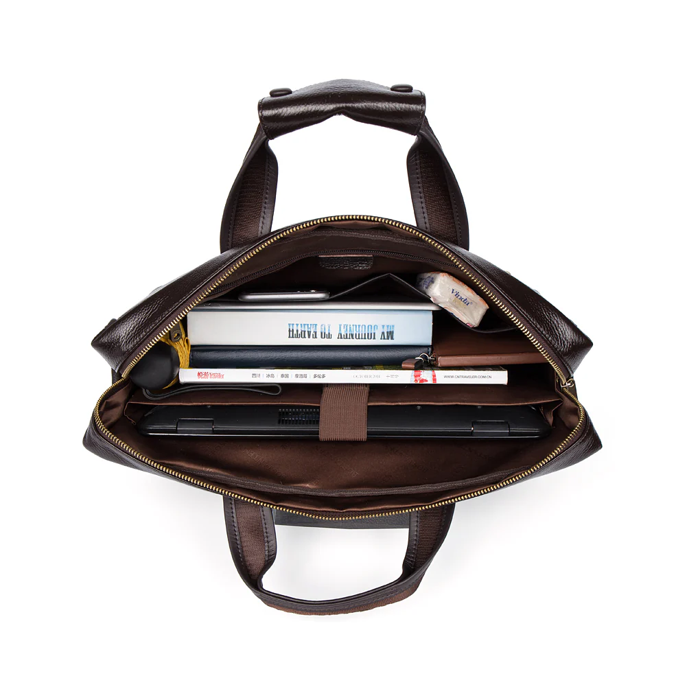 Classic Leather Briefcase Messenger Bags for Men | 14' Laptop Bag - Image 18