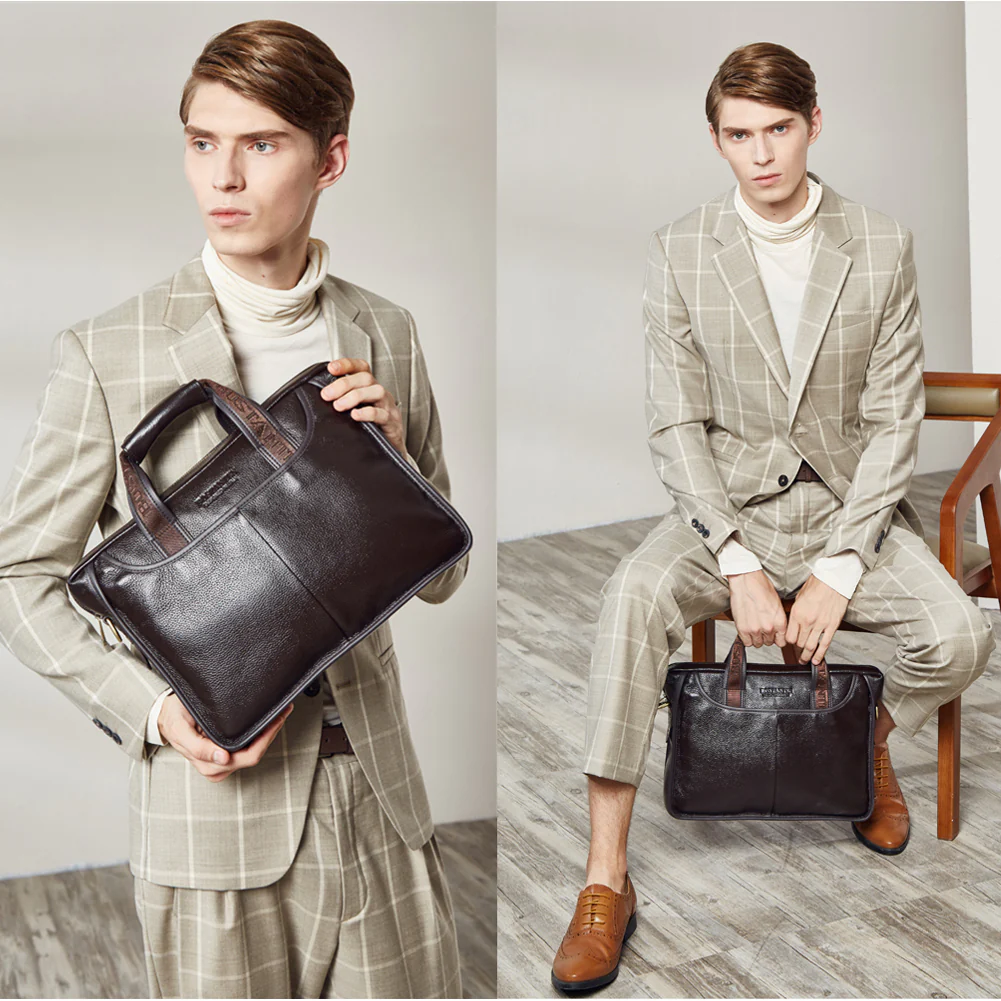 Royal Retro Leather Briefcase | 14' Laptop - Image 10