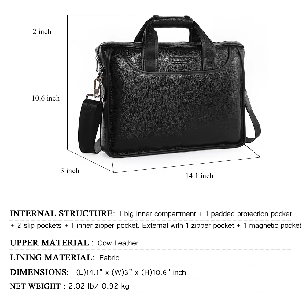 Royal Retro Leather Briefcase | 14' Laptop - Image 5