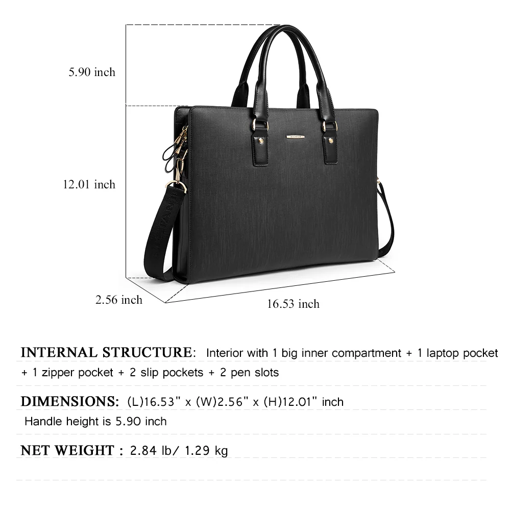 Stroud slim leather laptop bag large briefcase for business people - Image 11