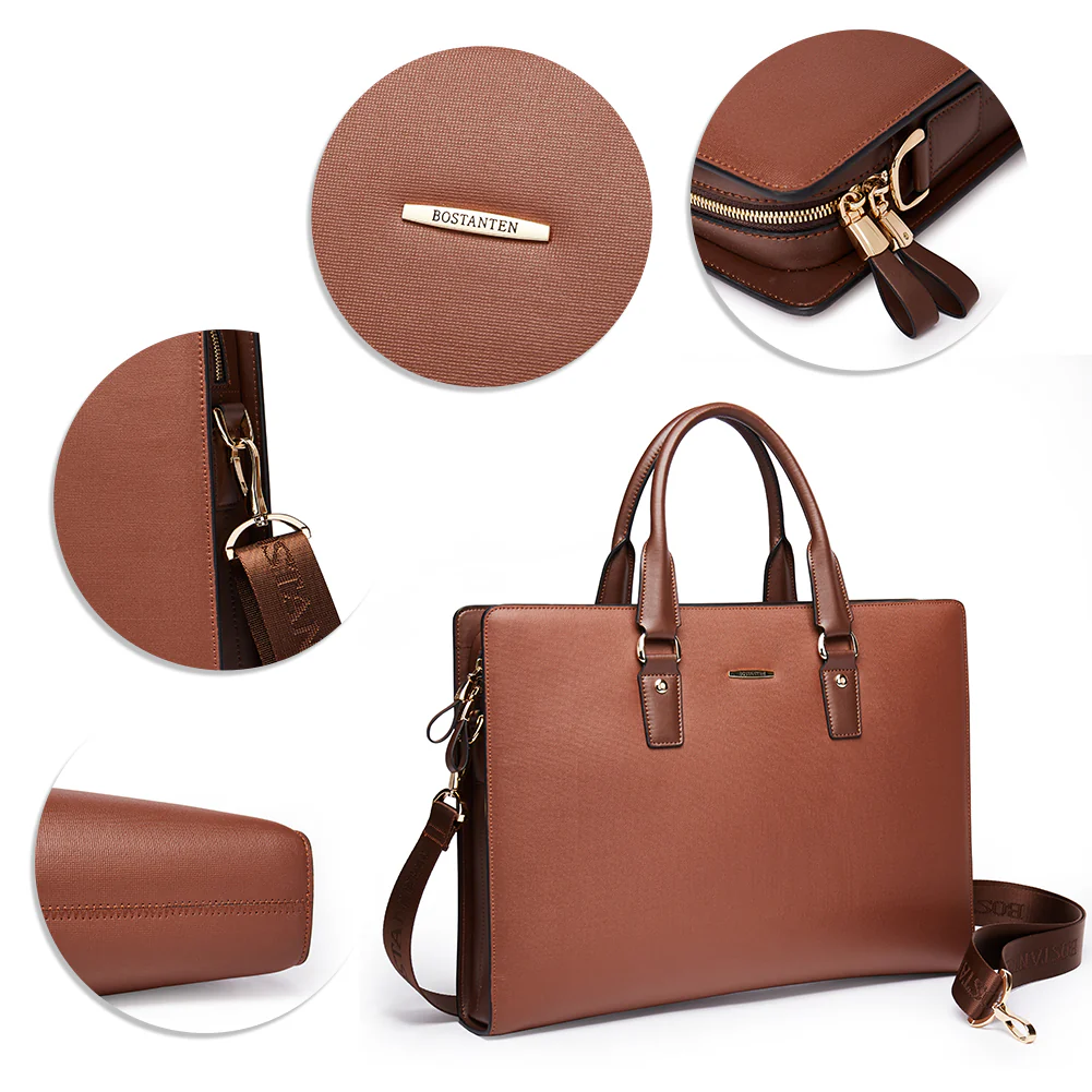 Stroud slim leather laptop bag large briefcase for business people - Image 5