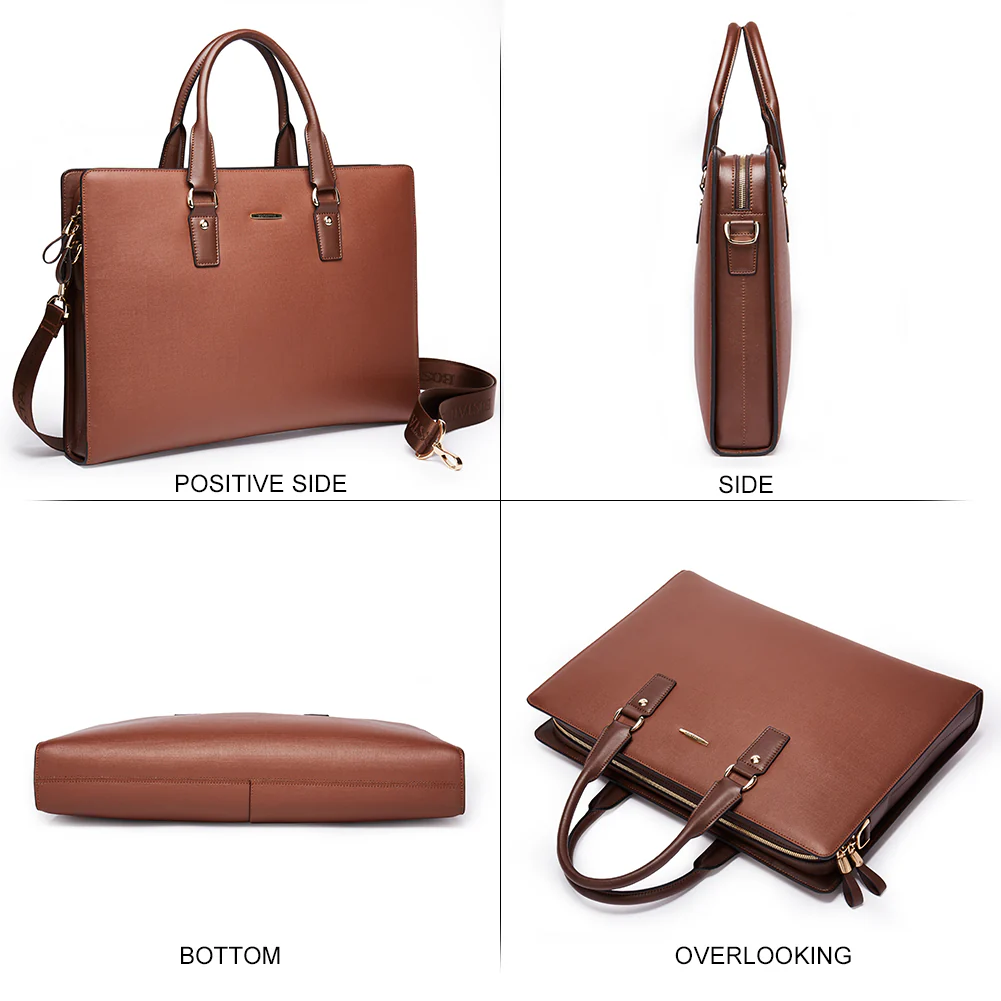 Stroud slim leather laptop bag large briefcase for business people - Image 6