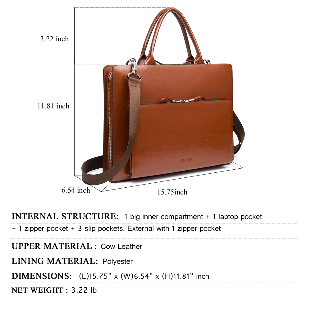 Carol Womens Leather Briefcase —  Capable - Image 10