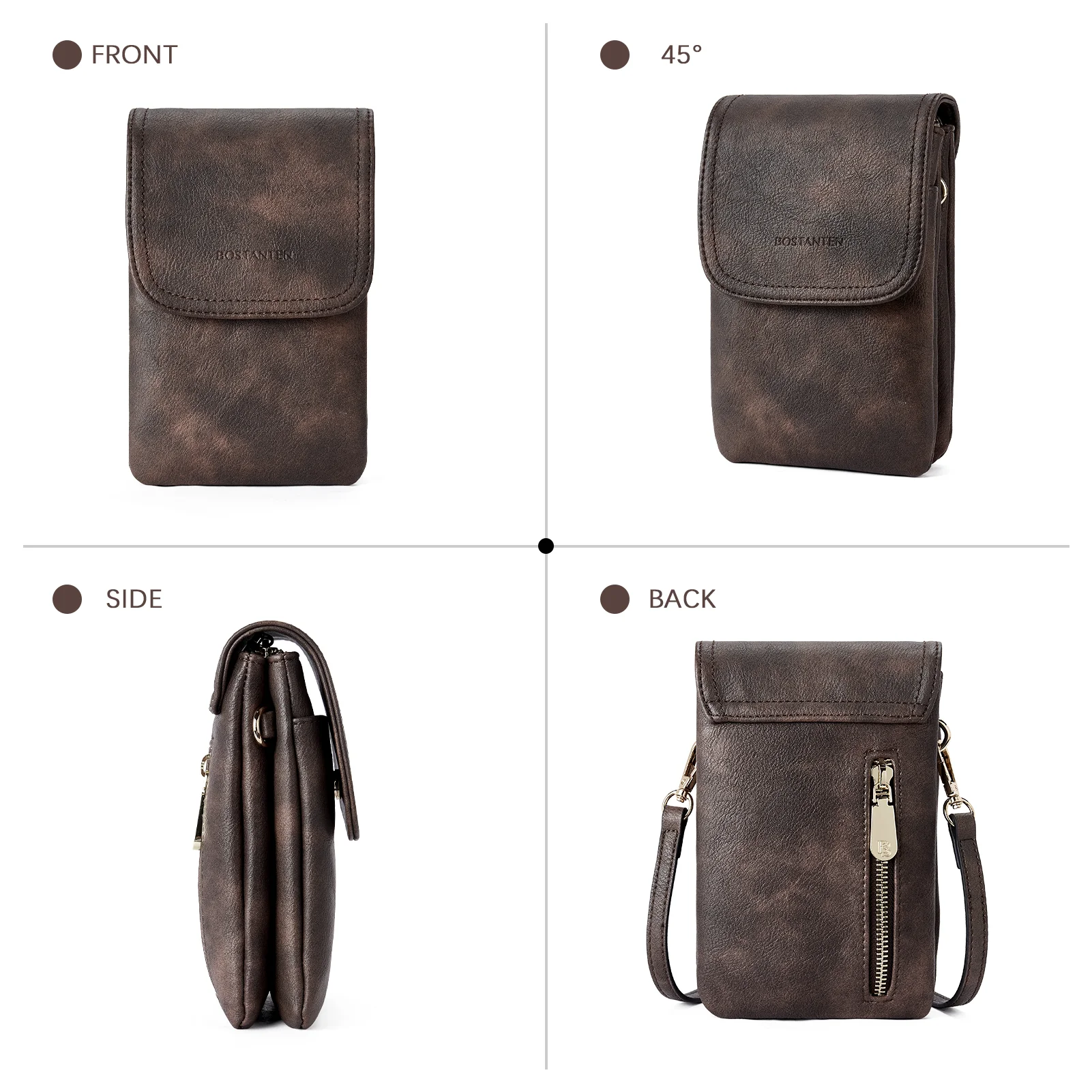 Evelyn Leather Crossbody Phone Wallet For Women —— Boudoir Style - Image 13