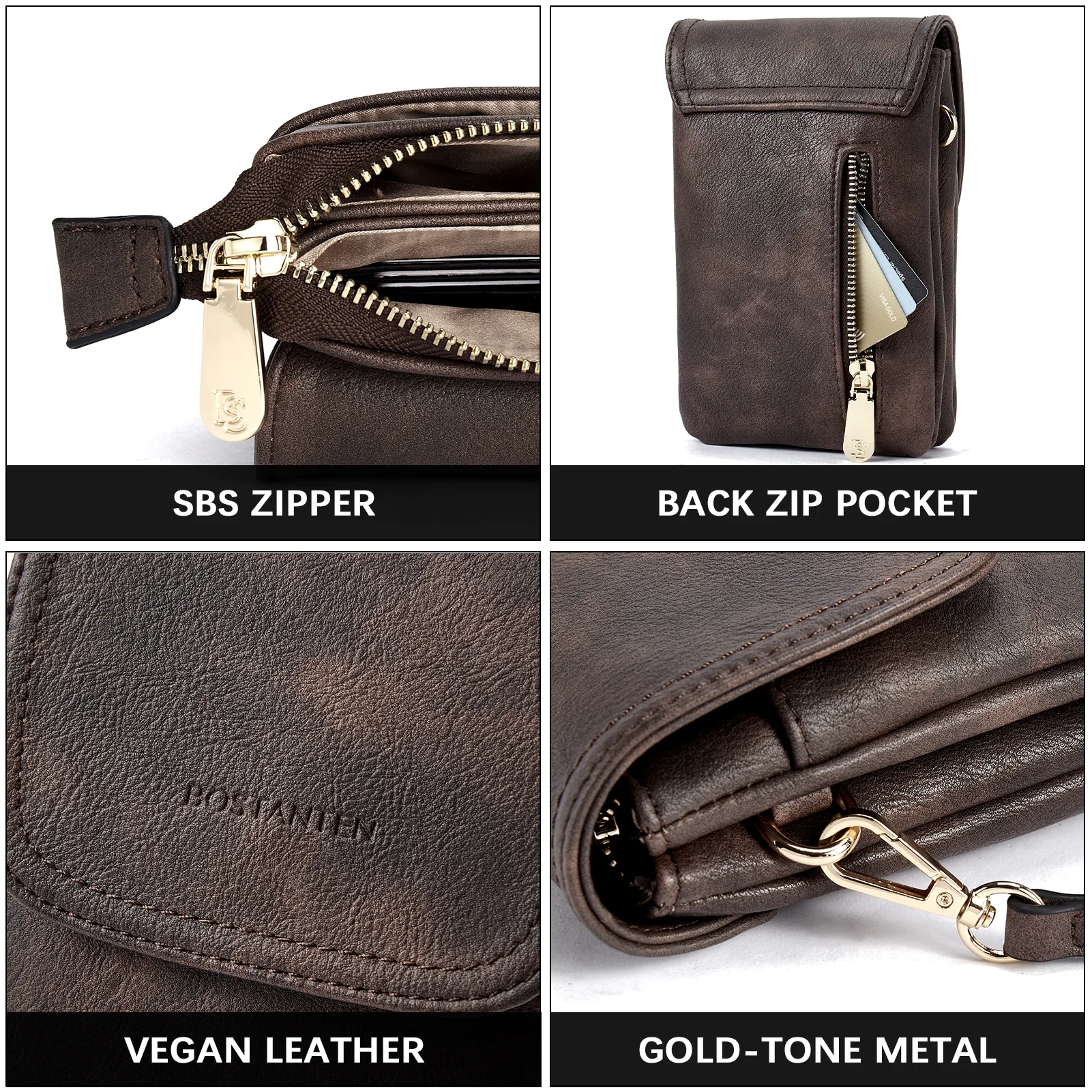 Evelyn Leather Crossbody Phone Wallet For Women —— Boudoir Style - Image 14