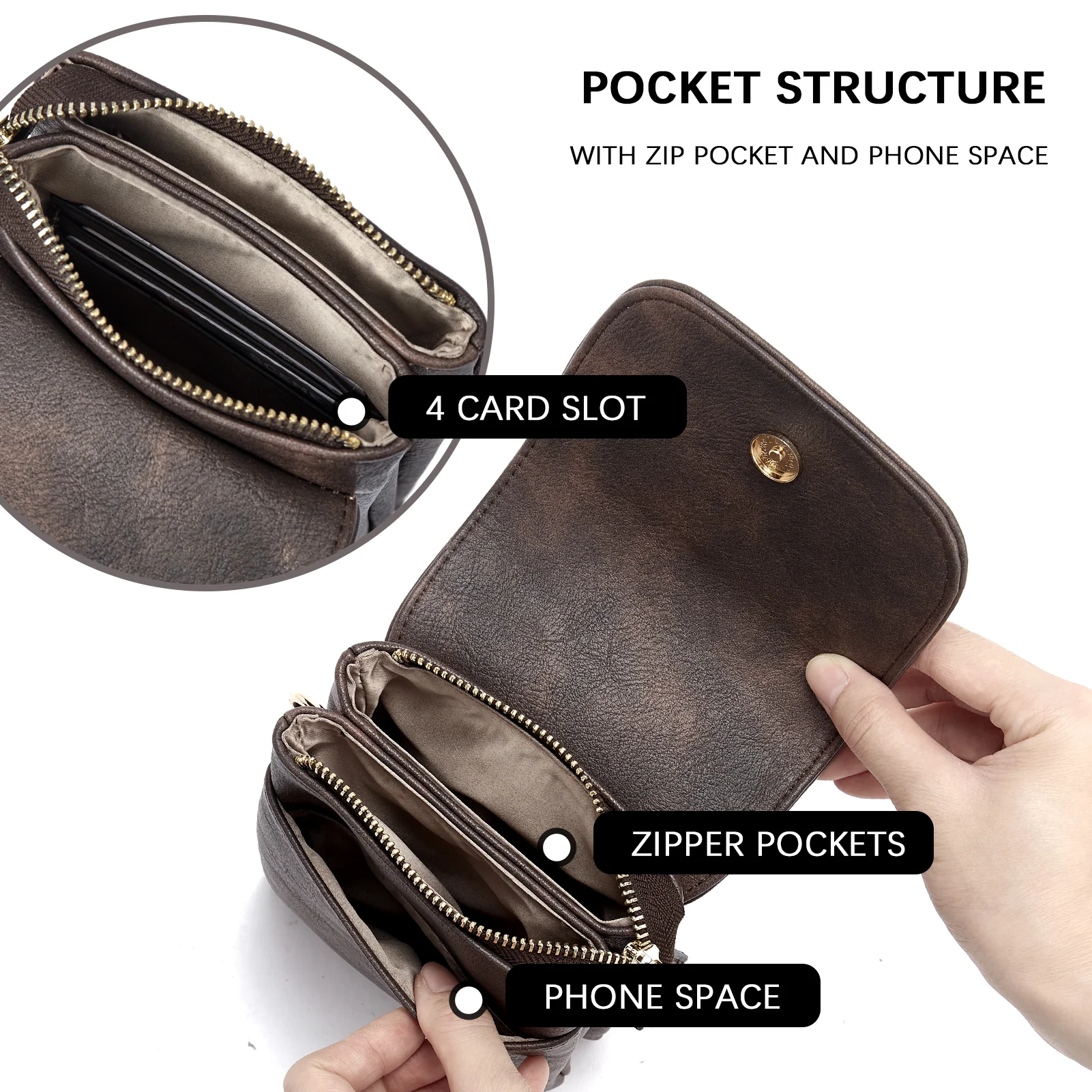 Evelyn Leather Crossbody Phone Wallet For Women —— Boudoir Style - Image 15
