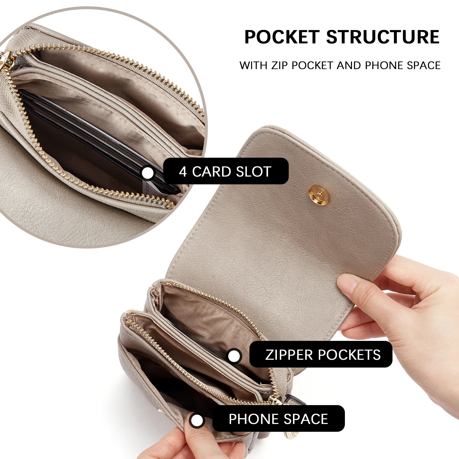 Evelyn Leather Crossbody Phone Wallet For Women —— Boudoir Style - Image 22