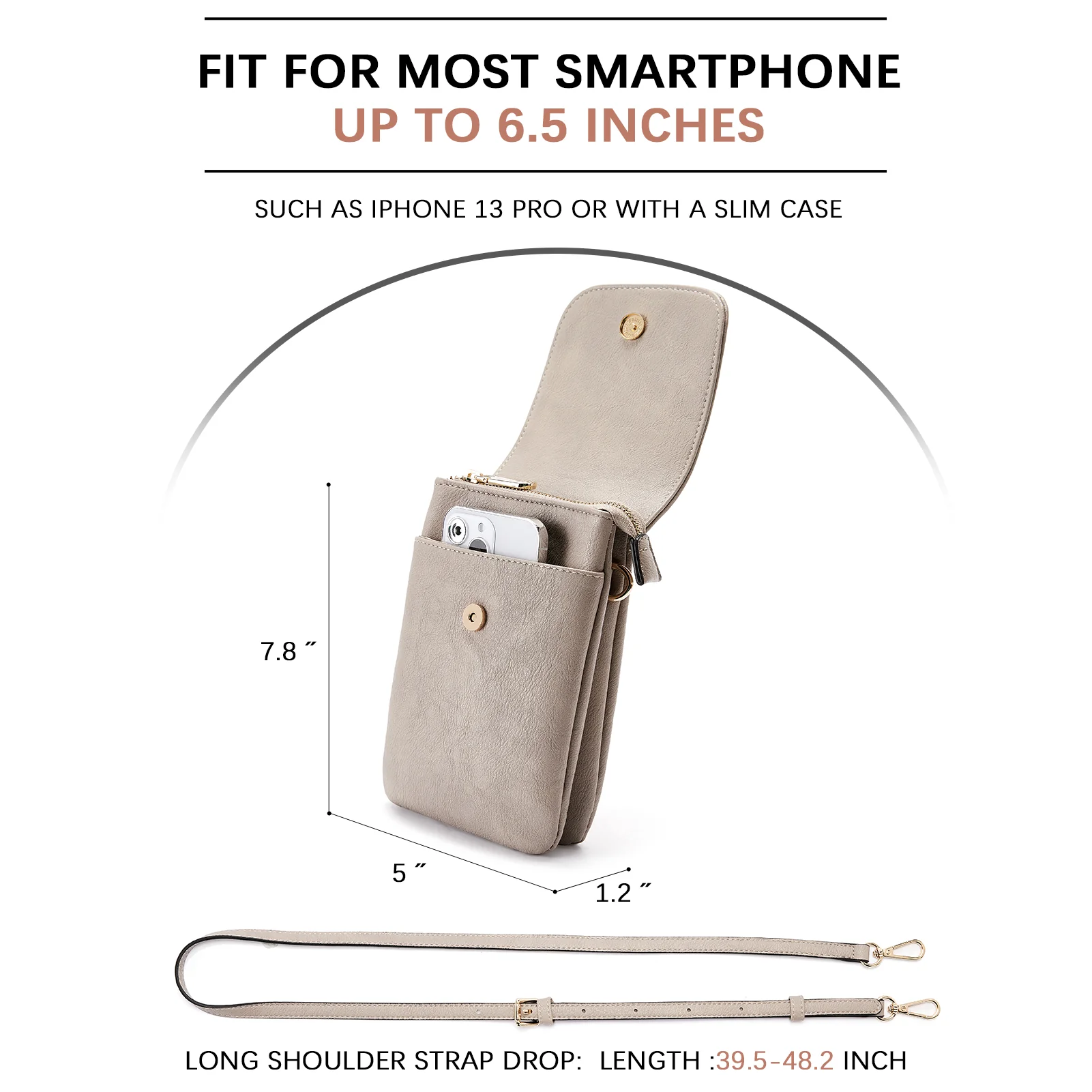 Evelyn Leather Crossbody Phone Wallet For Women —— Boudoir Style - Image 23