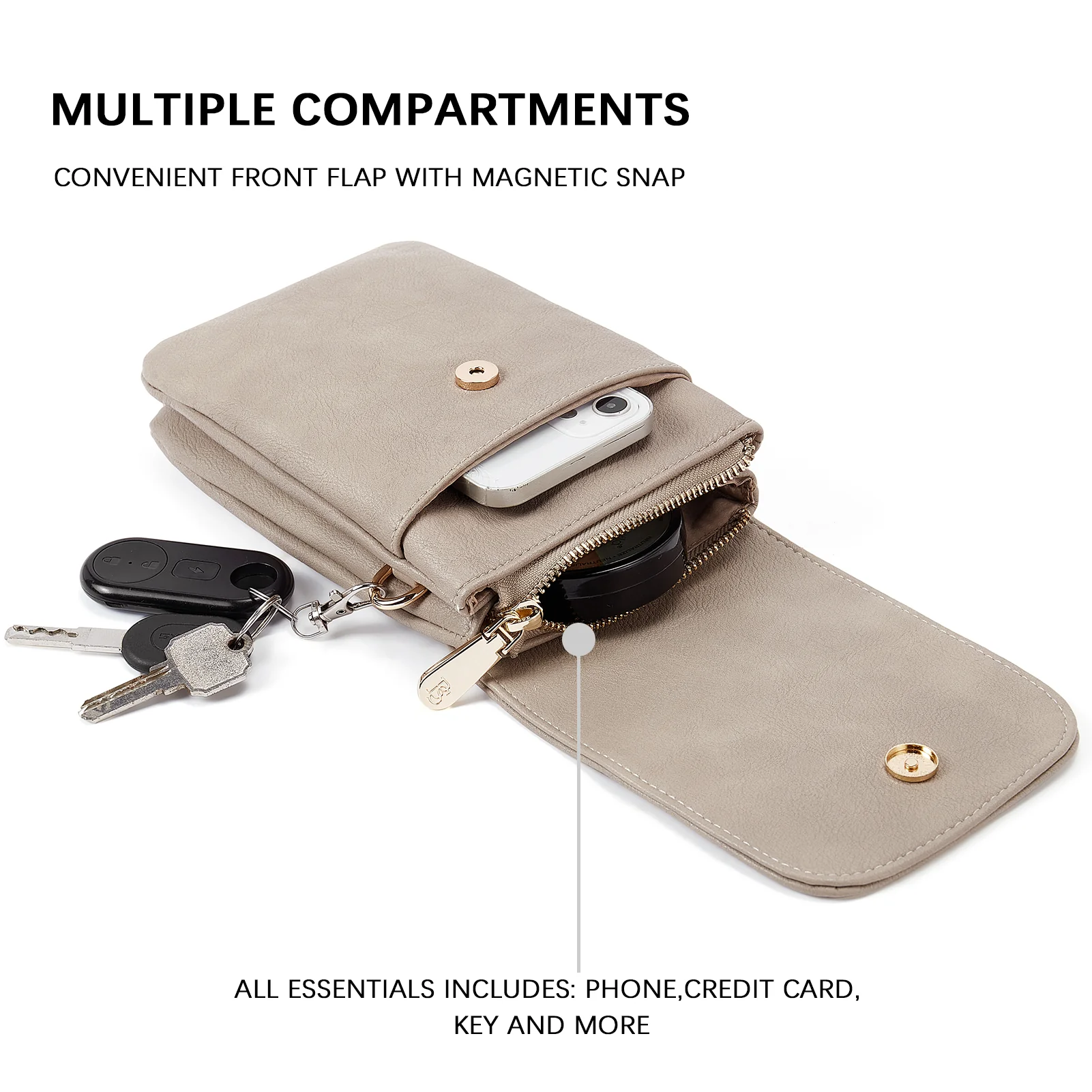 Evelyn Leather Crossbody Phone Wallet For Women —— Boudoir Style - Image 24