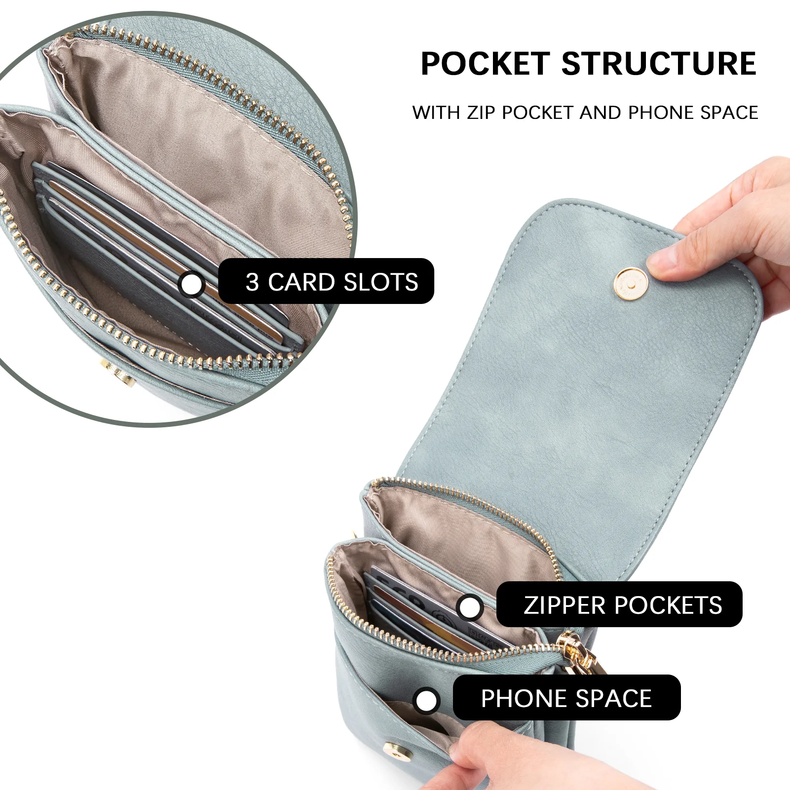 Evelyn Leather Crossbody Phone Wallet For Women —— Boudoir Style - Image 28