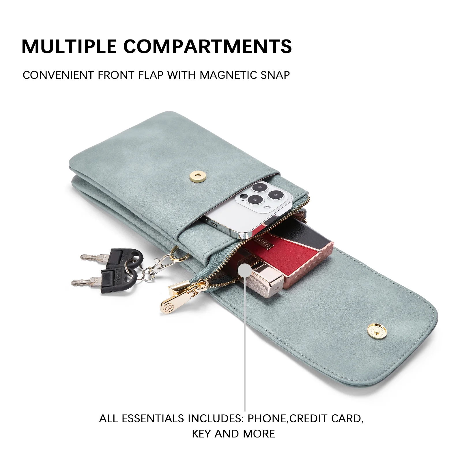Evelyn Leather Crossbody Phone Wallet For Women —— Boudoir Style - Image 29