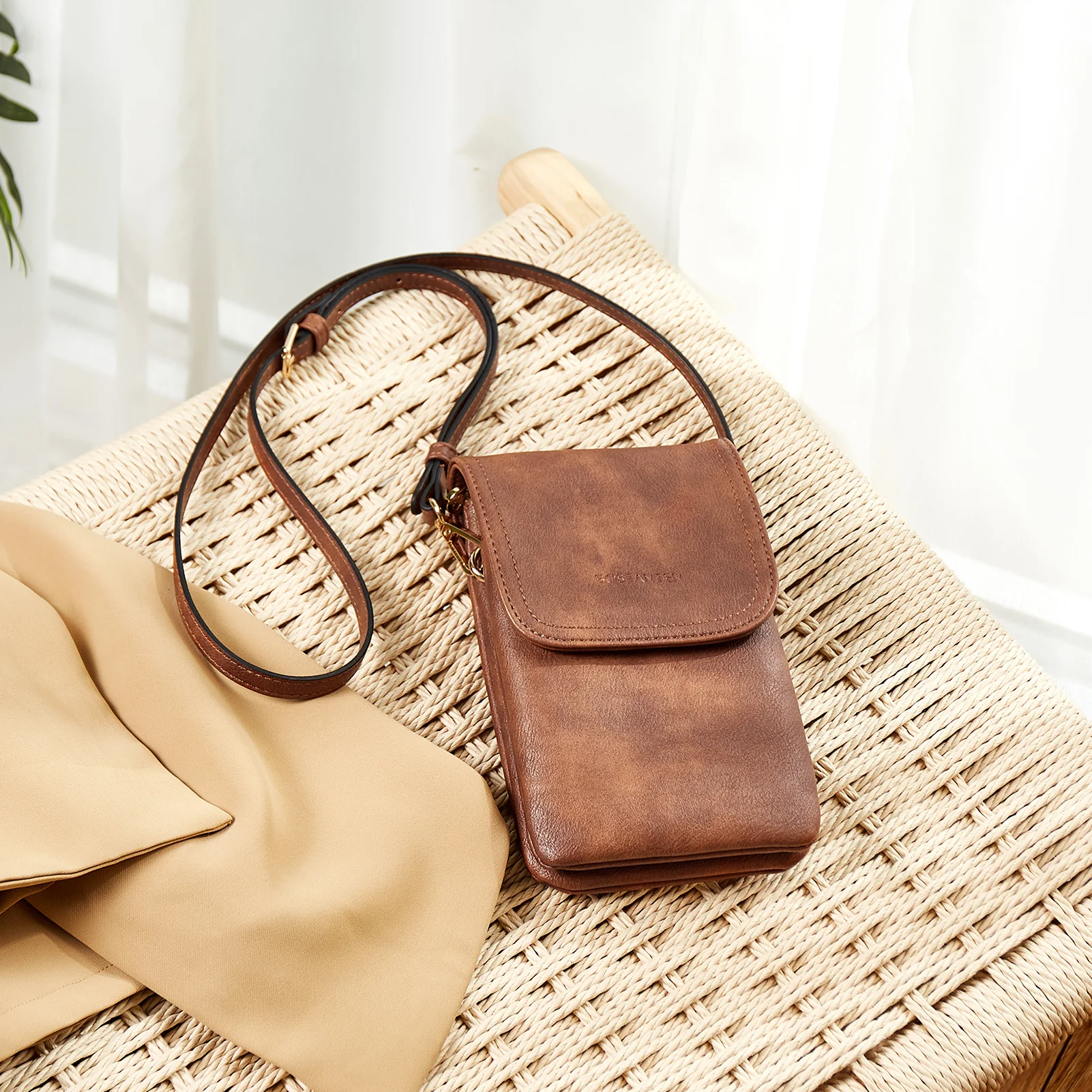 Evelyn Leather Crossbody Phone Wallet For Women —— Boudoir Style - Image 3