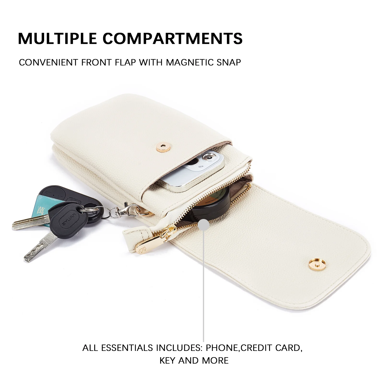 Evelyn Leather Crossbody Phone Wallet For Women —— Boudoir Style - Image 35