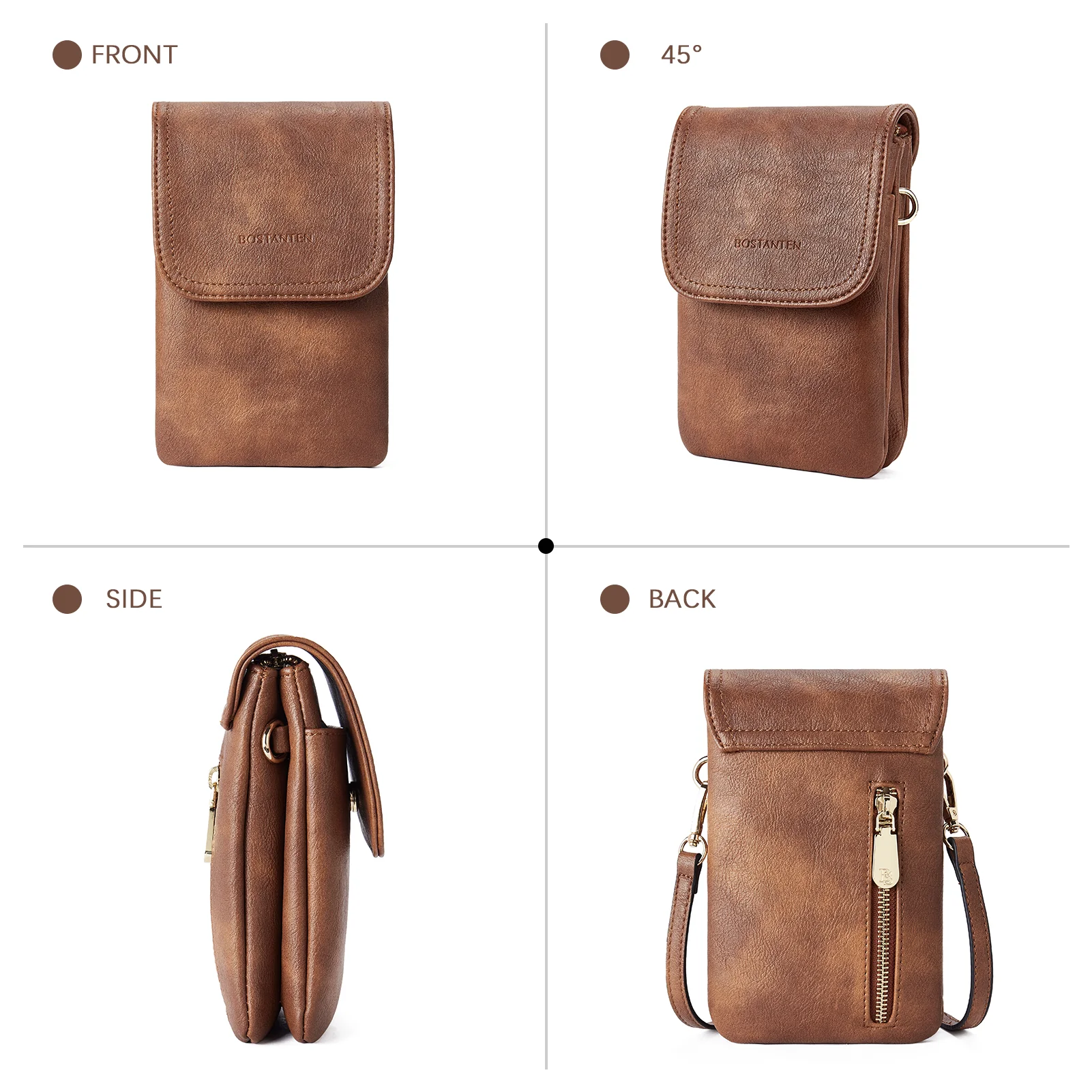 Evelyn Leather Crossbody Phone Wallet For Women —— Boudoir Style - Image 4