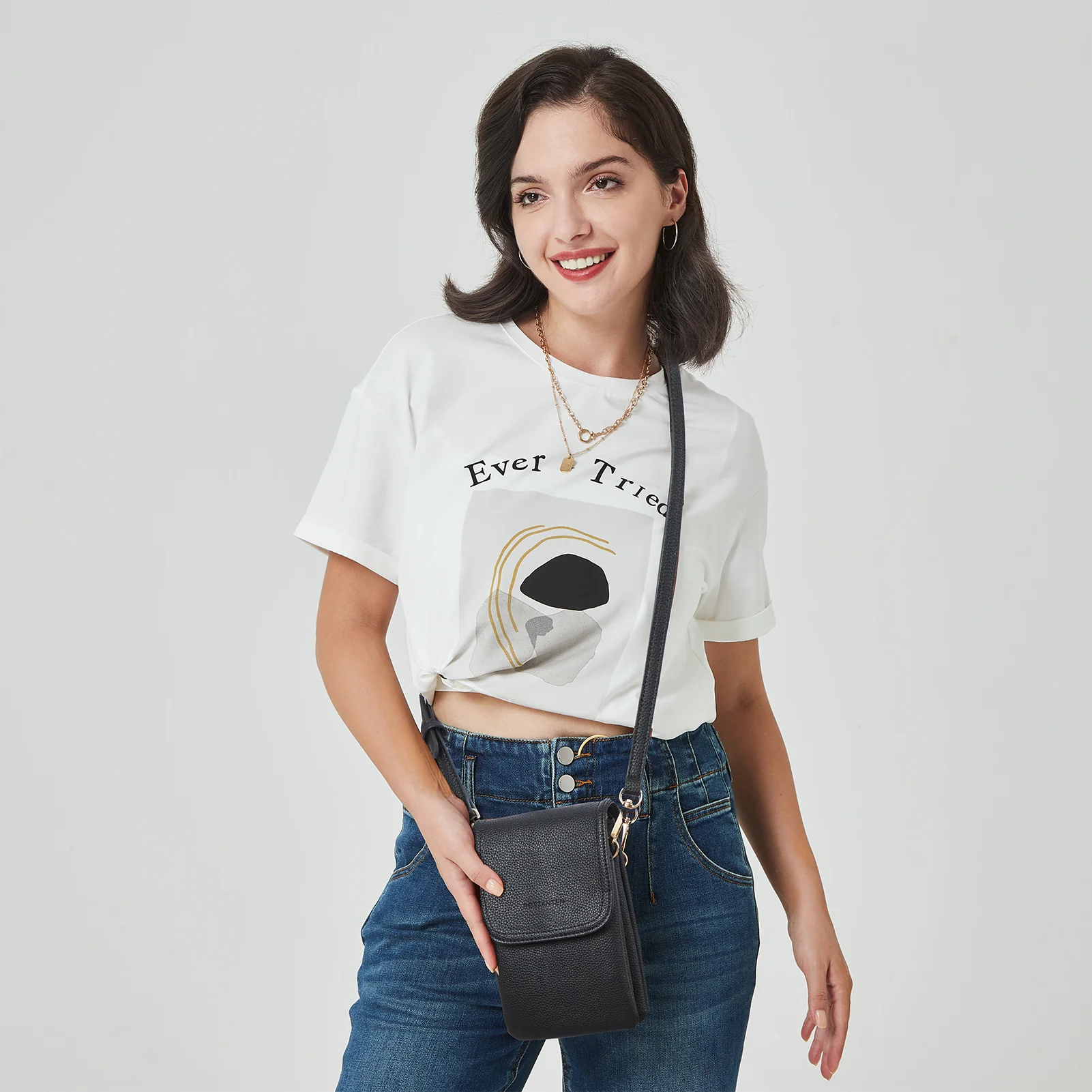 Evelyn Leather Crossbody Phone Wallet For Women —— Boudoir Style - Image 41