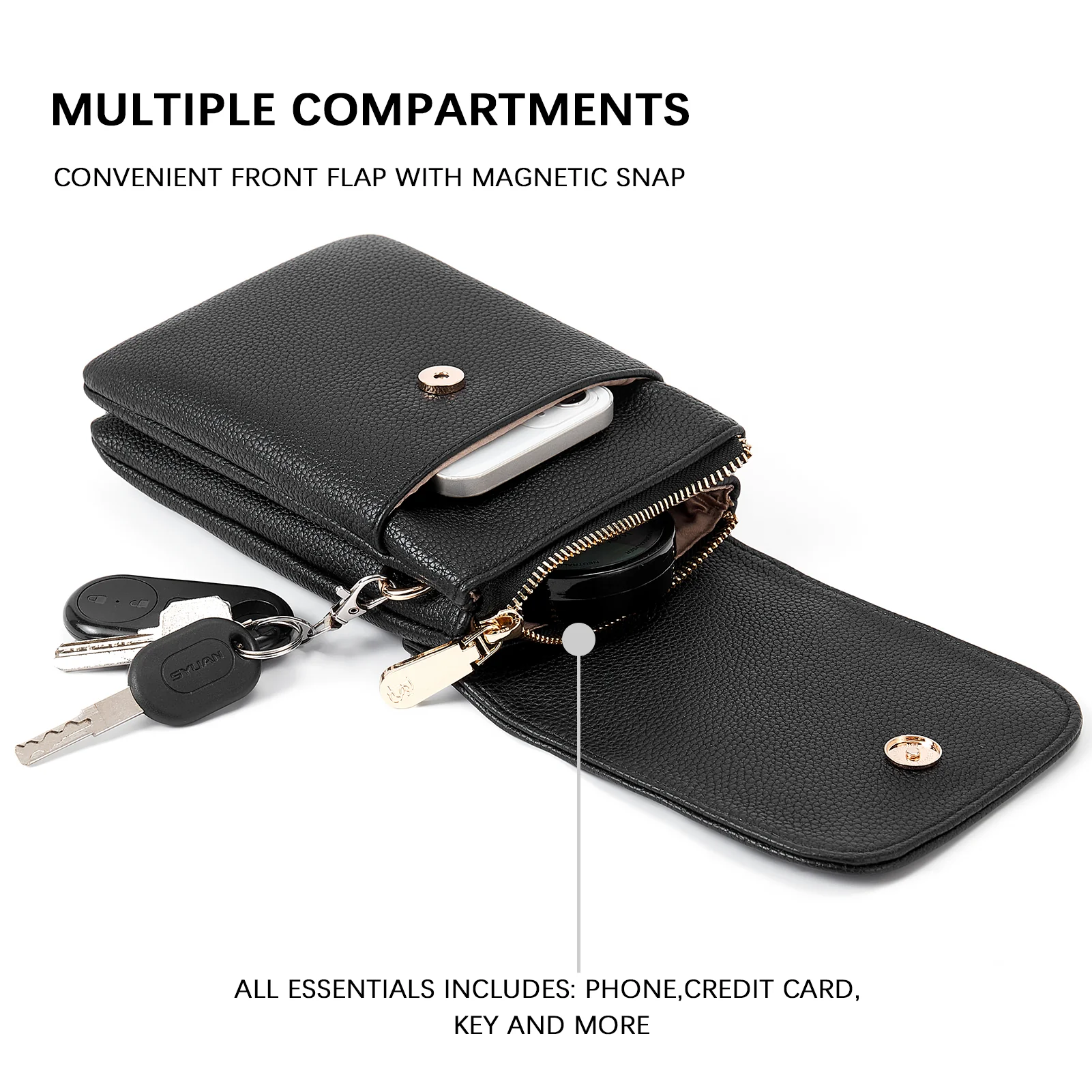 Evelyn Leather Crossbody Phone Wallet For Women —— Boudoir Style - Image 43