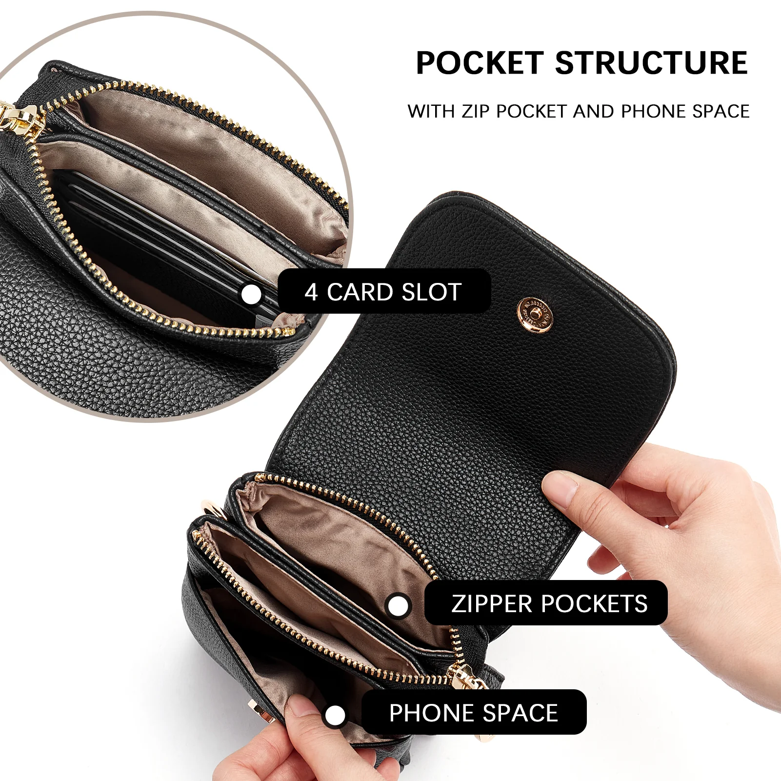 Evelyn Leather Crossbody Phone Wallet For Women —— Boudoir Style - Image 46