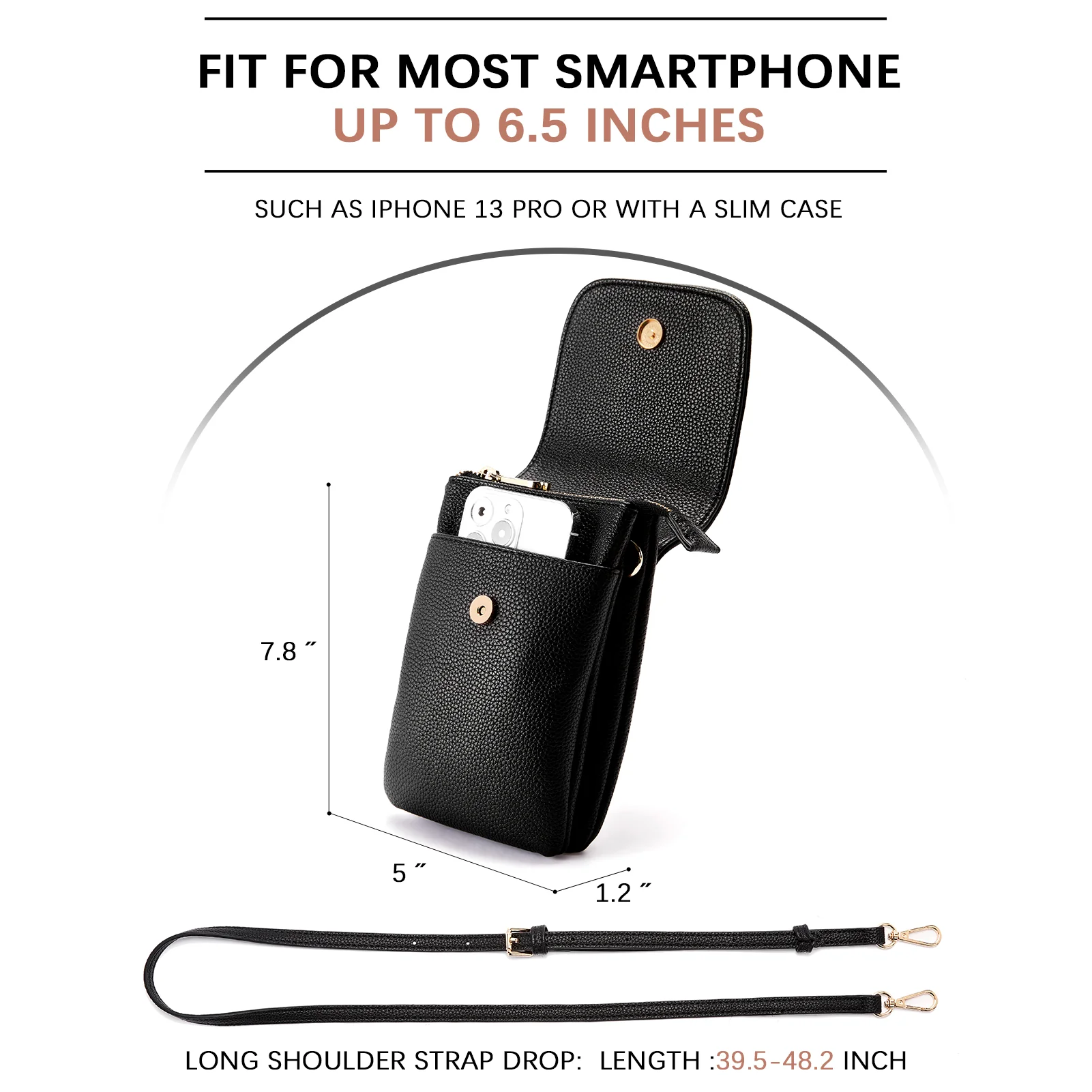 Evelyn Leather Crossbody Phone Wallet For Women —— Boudoir Style - Image 47