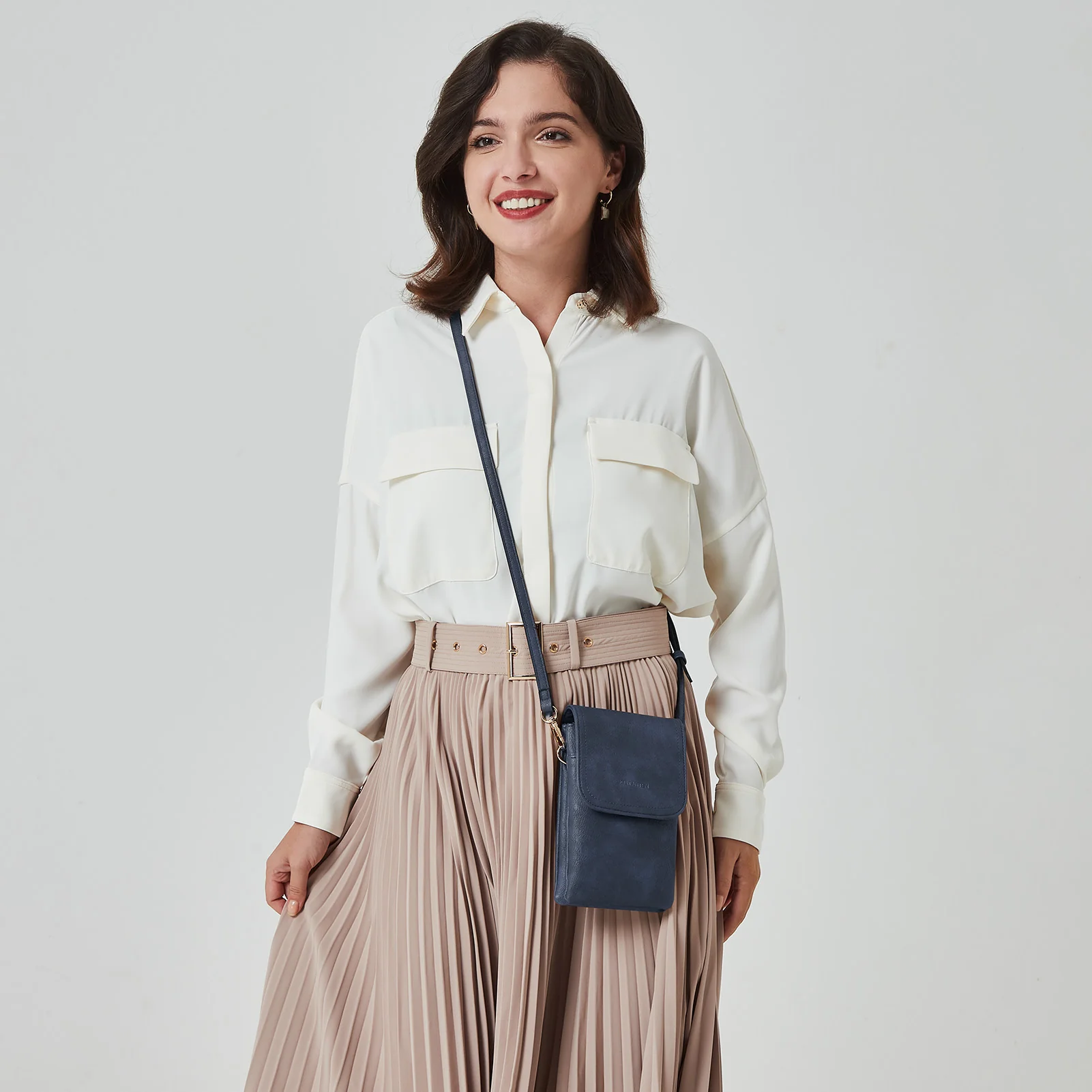 Evelyn Leather Crossbody Phone Wallet For Women —— Boudoir Style - Image 49