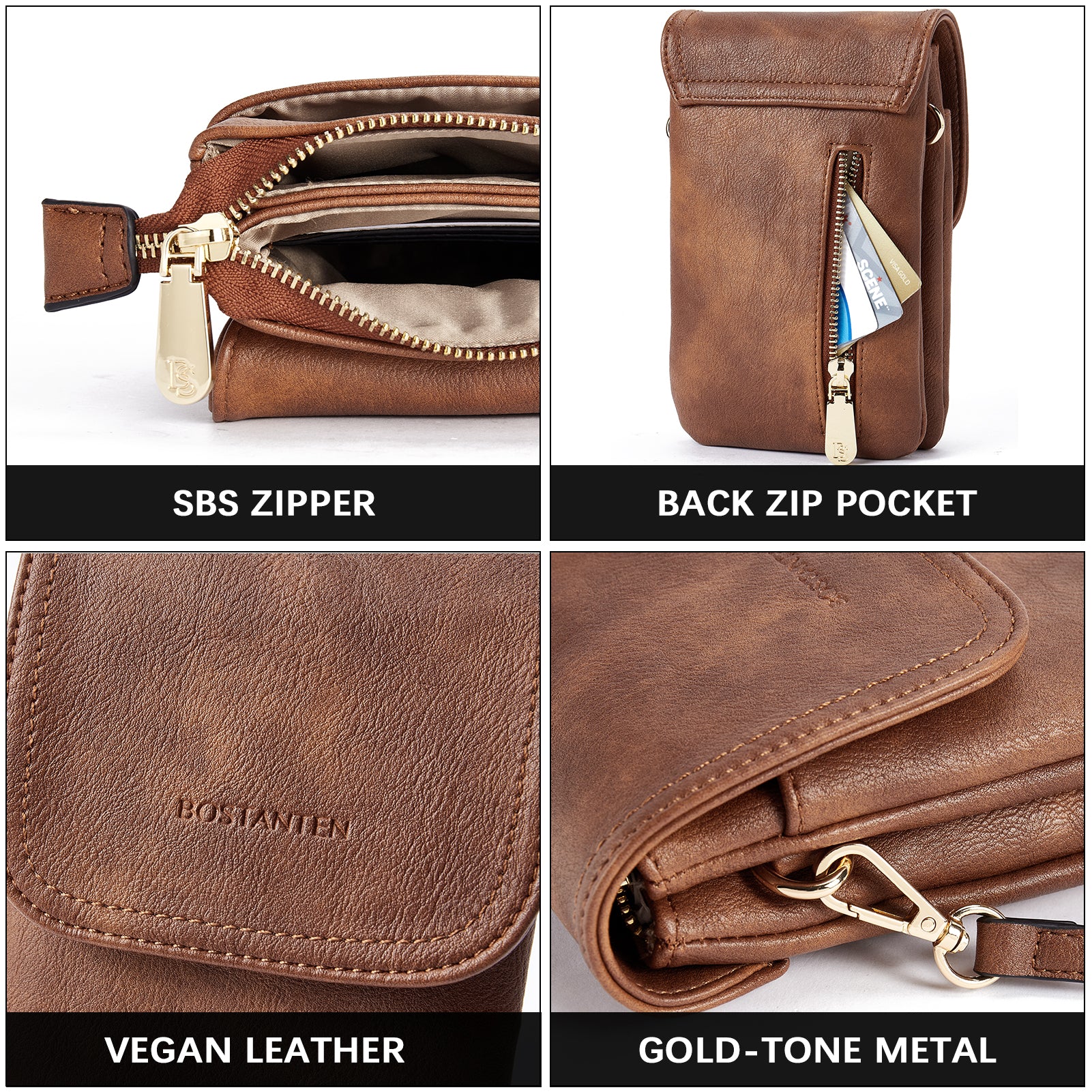 Evelyn Leather Crossbody Phone Wallet For Women —— Boudoir Style - Image 5