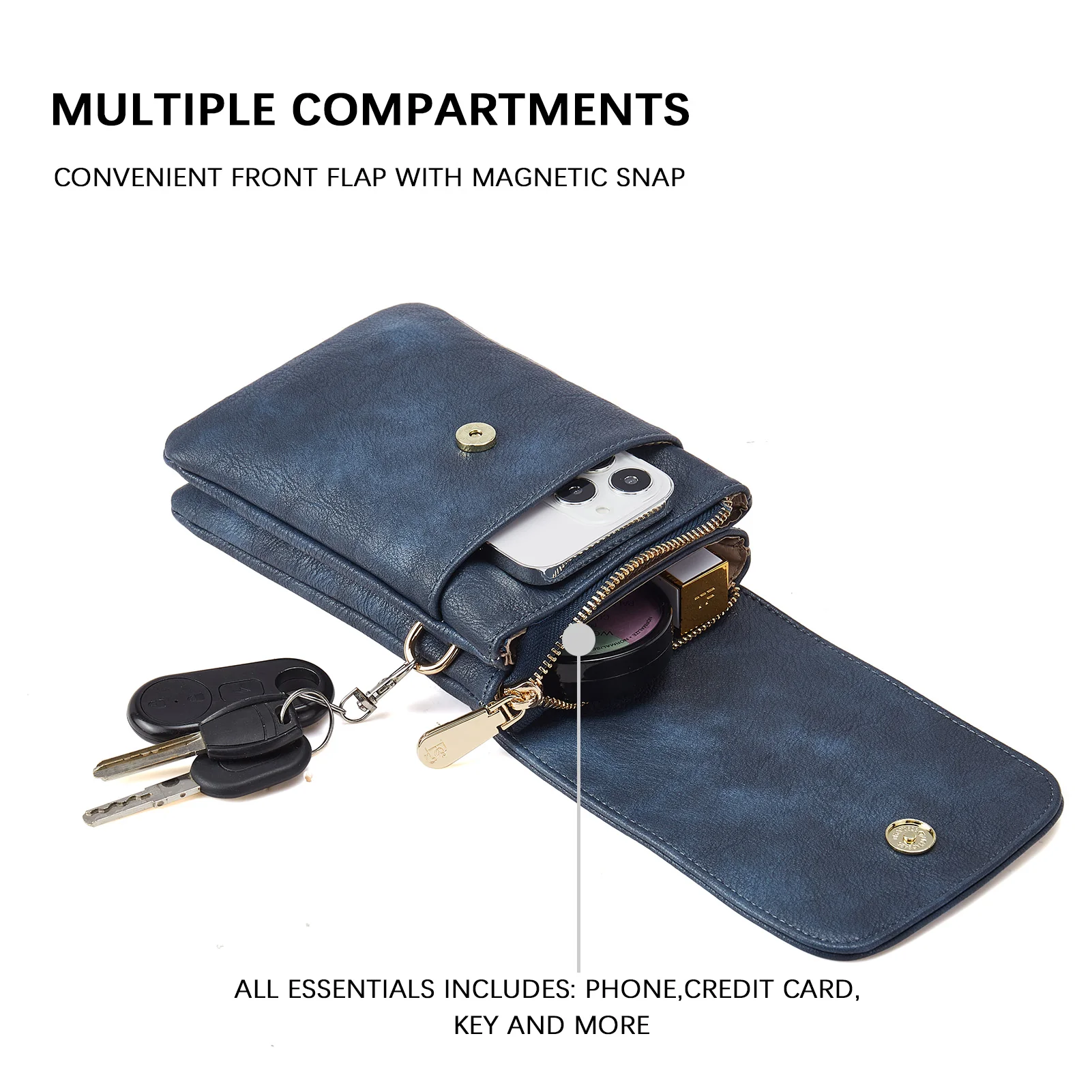 Evelyn Leather Crossbody Phone Wallet For Women —— Boudoir Style - Image 51
