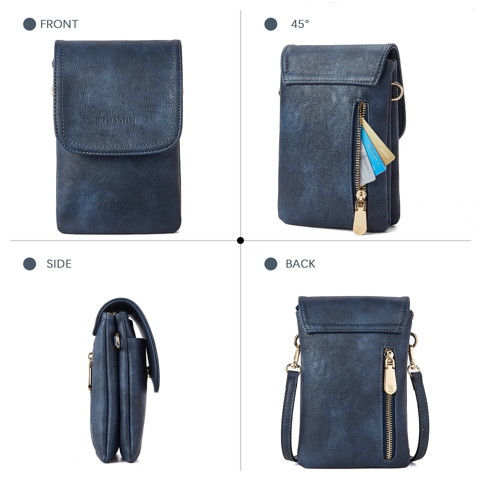 Evelyn Leather Crossbody Phone Wallet For Women —— Boudoir Style - Image 54