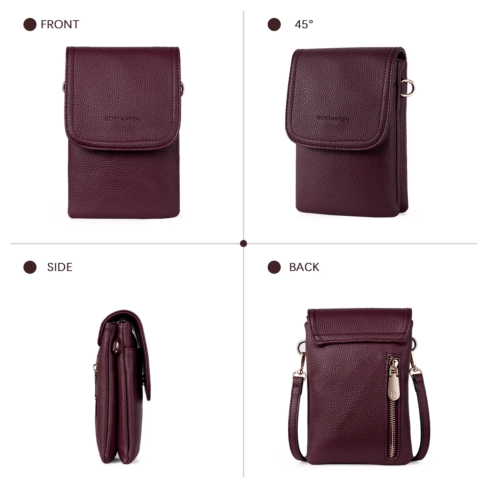 Evelyn Leather Crossbody Phone Wallet For Women —— Boudoir Style - Image 62
