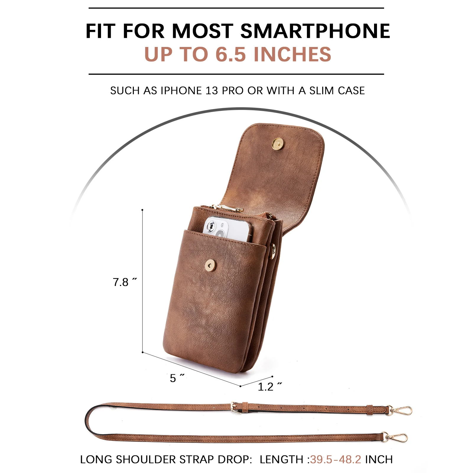 Evelyn Leather Crossbody Phone Wallet For Women —— Boudoir Style - Image 7