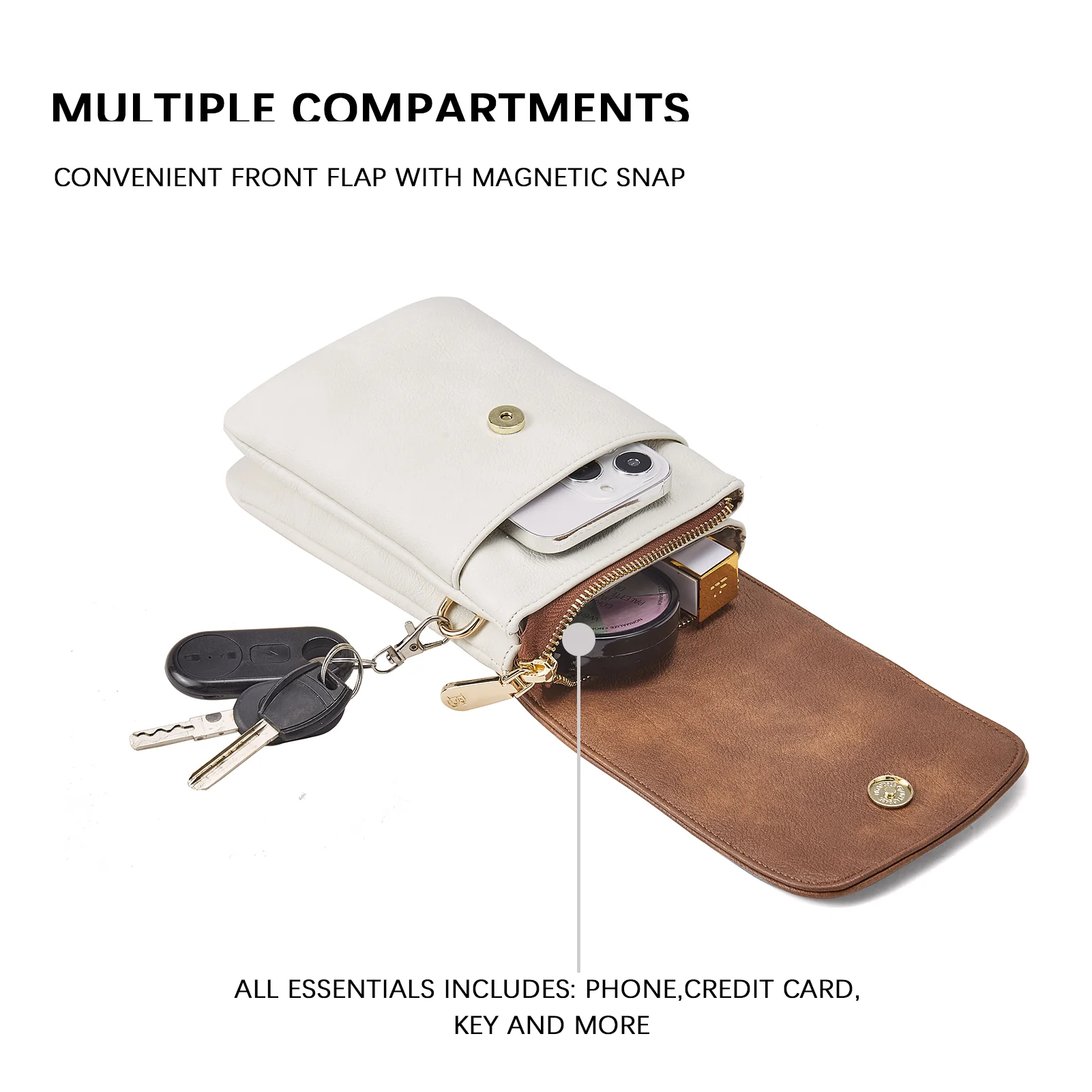 Evelyn Leather Crossbody Phone Wallet For Women —— Boudoir Style - Image 74