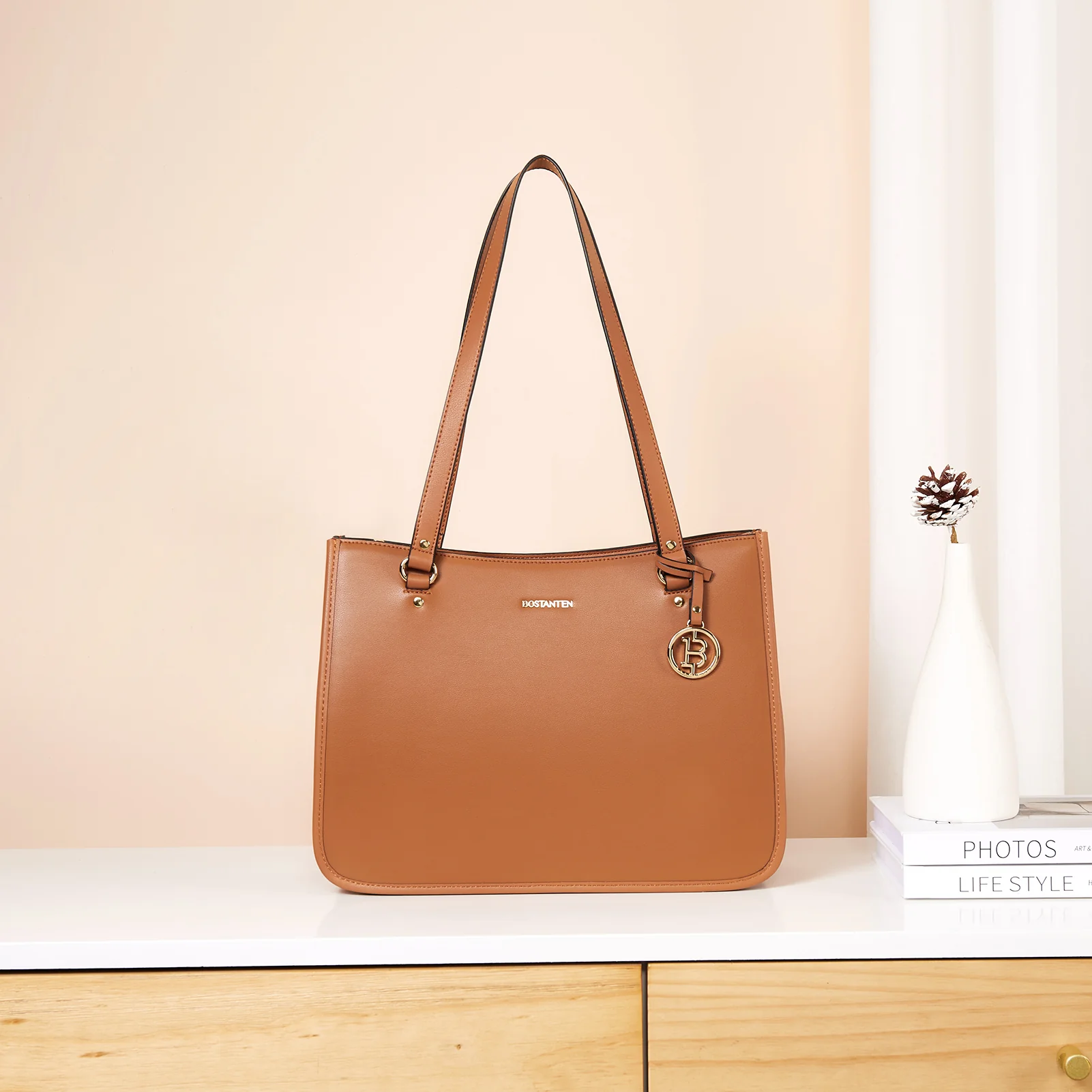 BOSTANTEN Leather Handbags Deigner Tote Bag Women Top-Handle Satchel Purses Shoulder Bags - Image 12