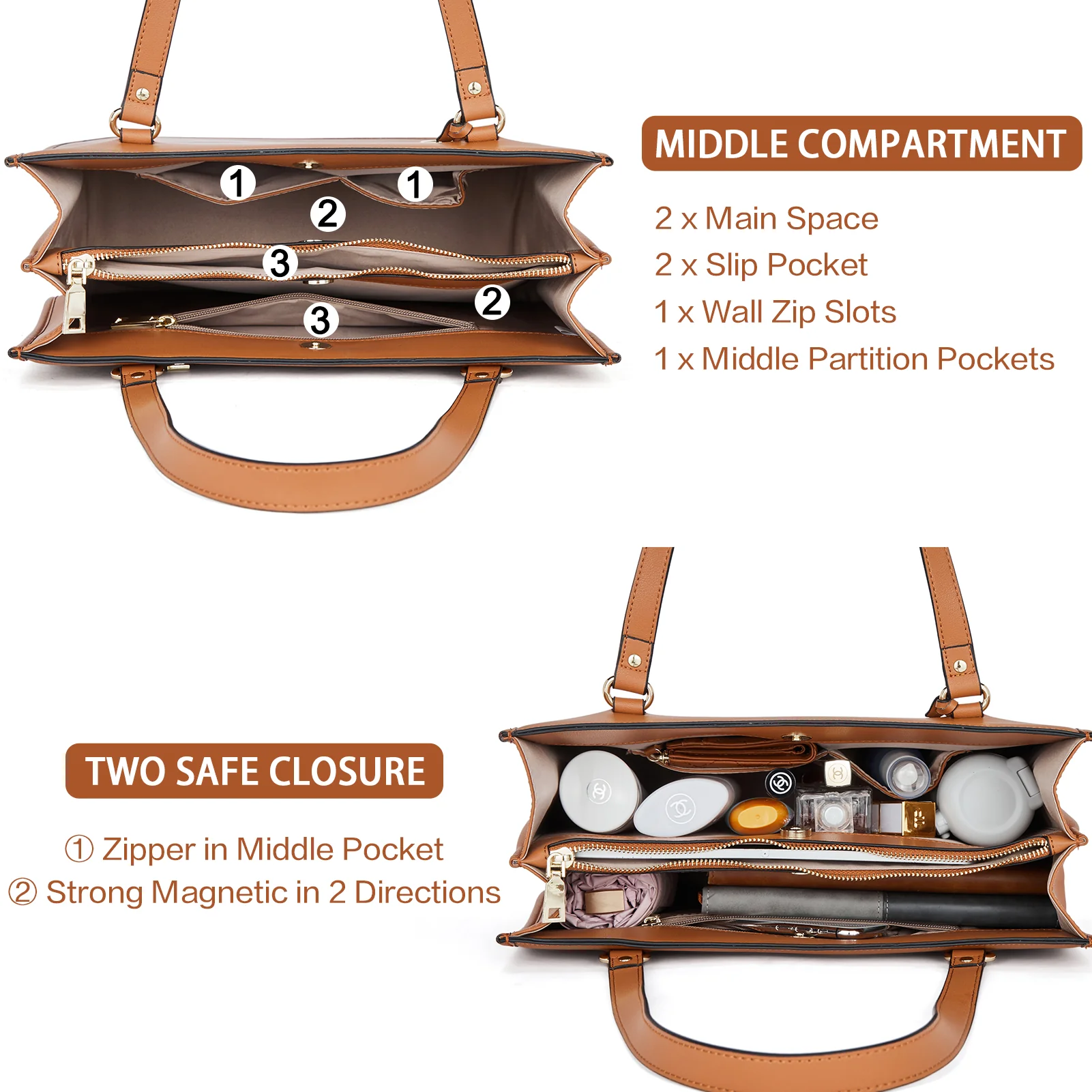 BOSTANTEN Leather Handbags Deigner Tote Bag Women Top-Handle Satchel Purses Shoulder Bags - Image 13