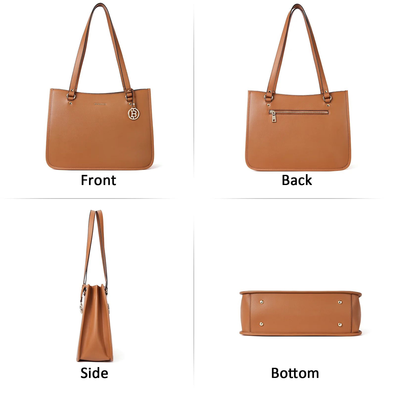 BOSTANTEN Leather Handbags Deigner Tote Bag Women Top-Handle Satchel Purses Shoulder Bags - Image 14
