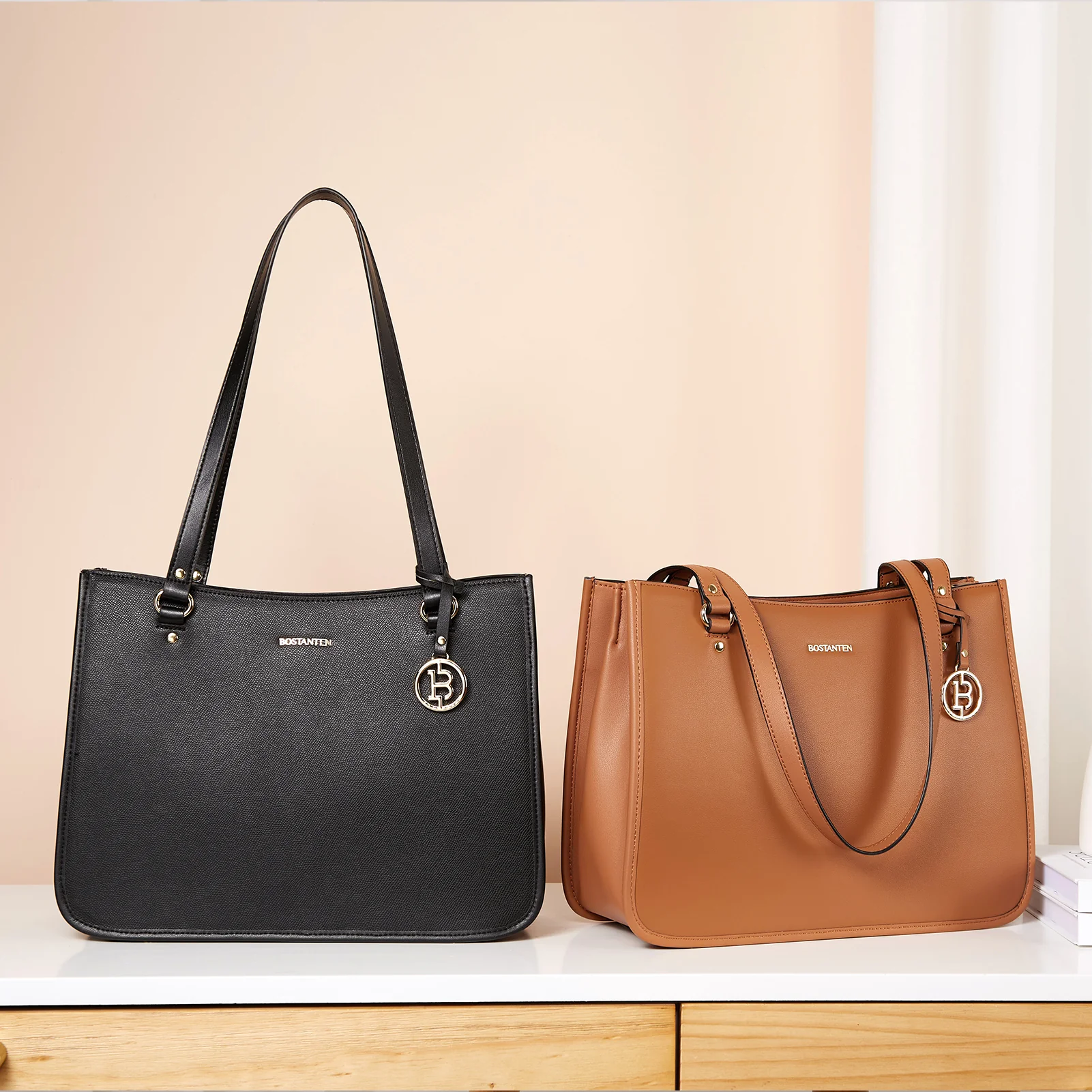 BOSTANTEN Leather Handbags Deigner Tote Bag Women Top-Handle Satchel Purses Shoulder Bags - Image 19