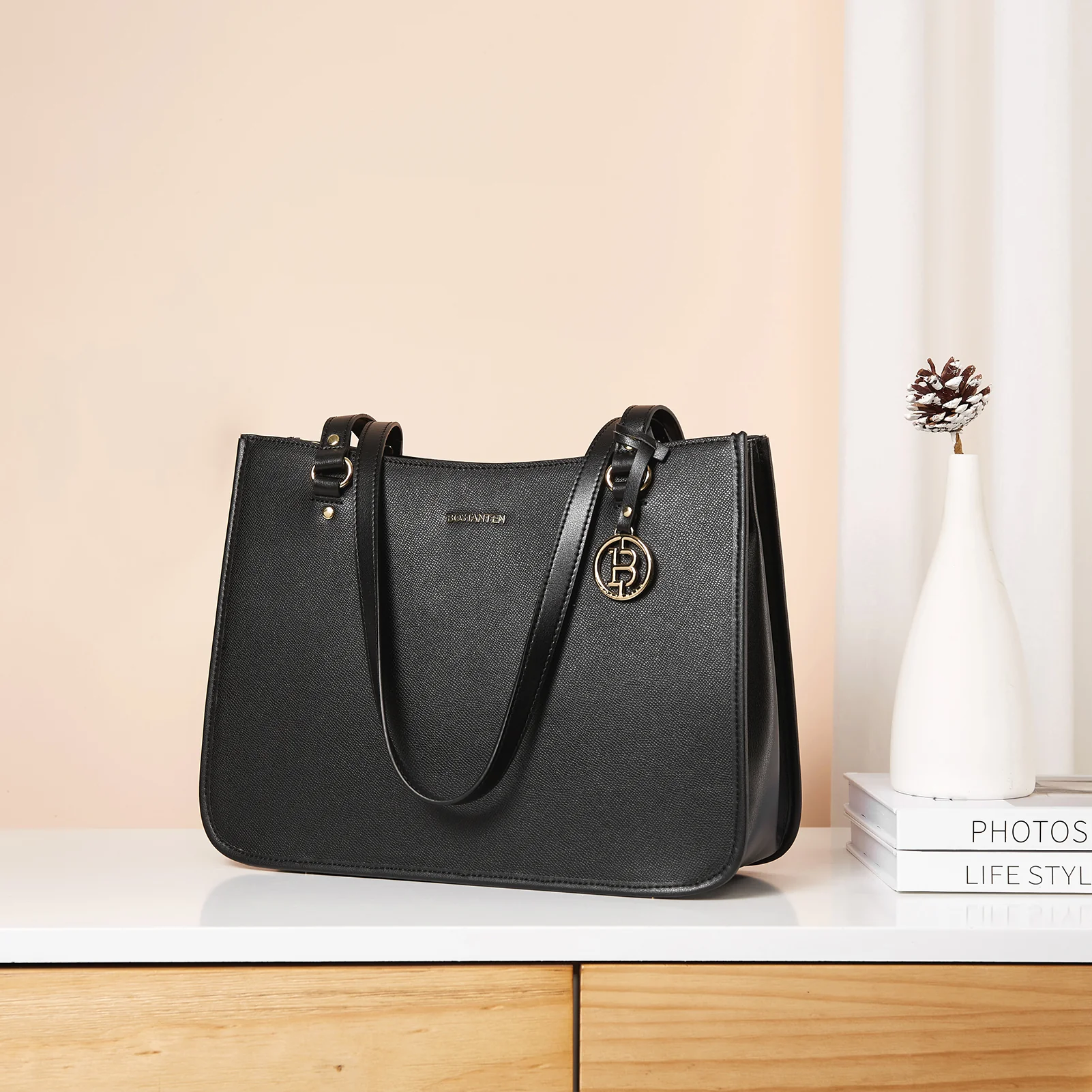 BOSTANTEN Leather Handbags Deigner Tote Bag Women Top-Handle Satchel Purses Shoulder Bags - Image 2