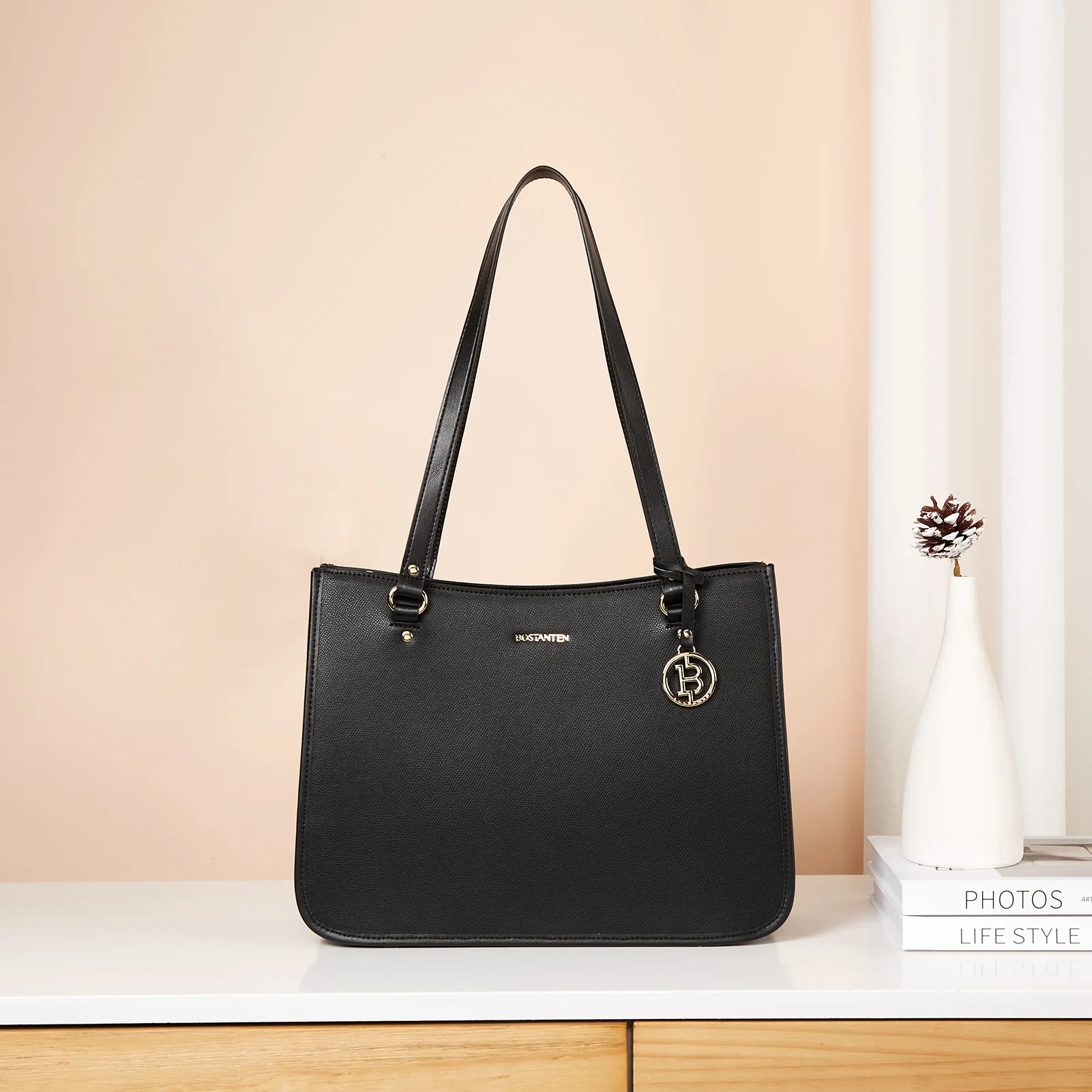 BOSTANTEN Leather Handbags Deigner Tote Bag Women Top-Handle Satchel Purses Shoulder Bags - Image 3