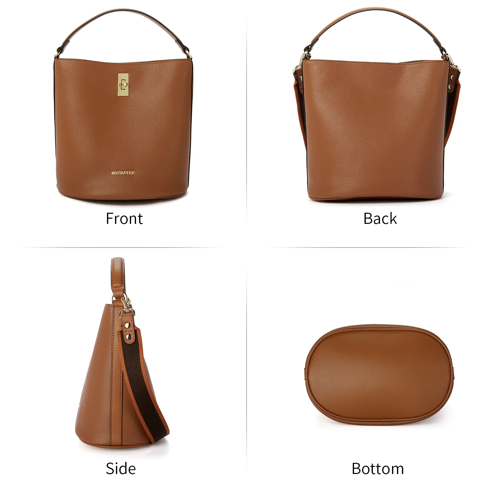 BOSTANTEN Leather Handbags for Women Designer Hobo Bucket Purses Fashion Ladies Crossbody Bags for Work Travel Daily - Image 13